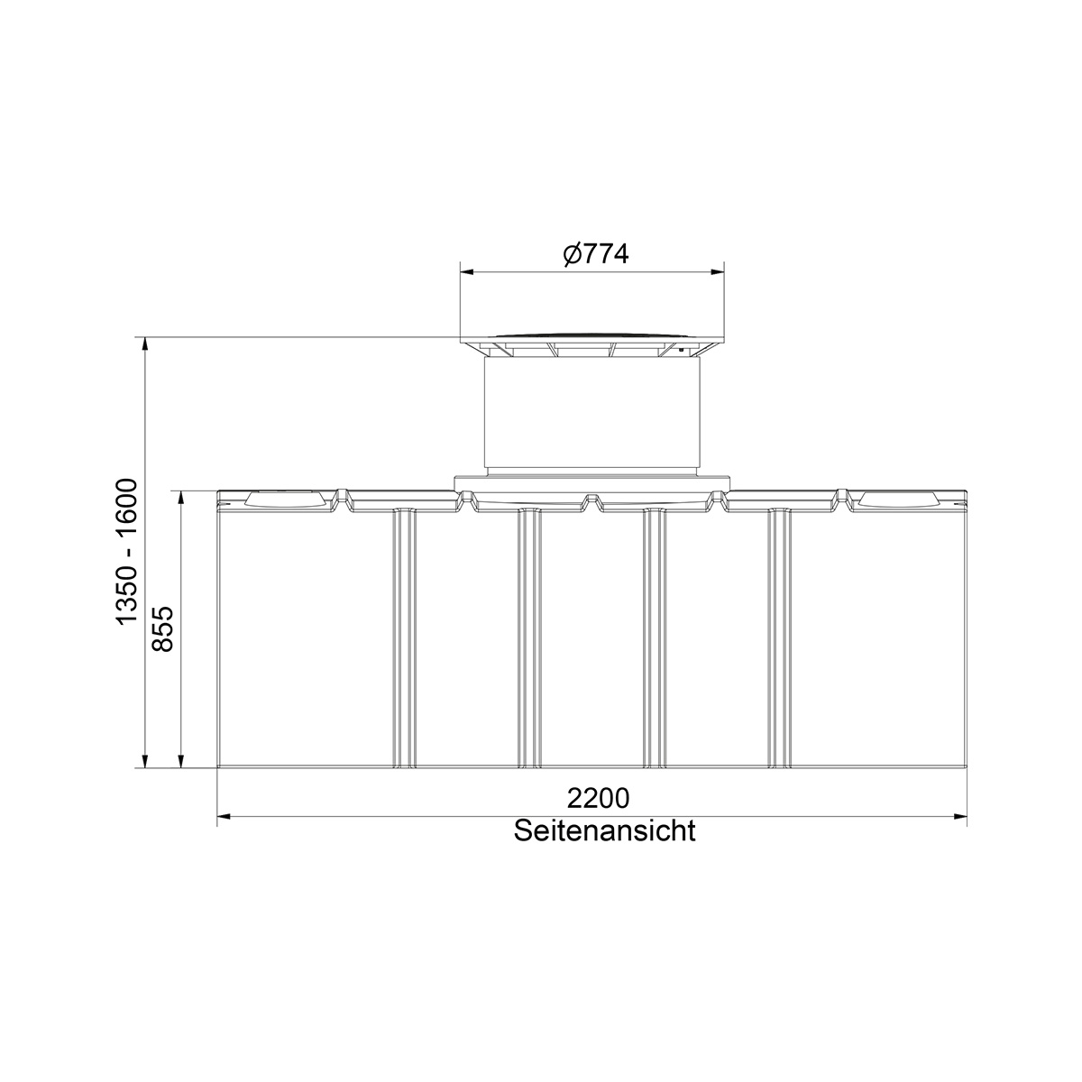 Flachtank AQa.Line 5000 Liter - Teleskopdom Pkw-befahrbar - Gartenfilterset
