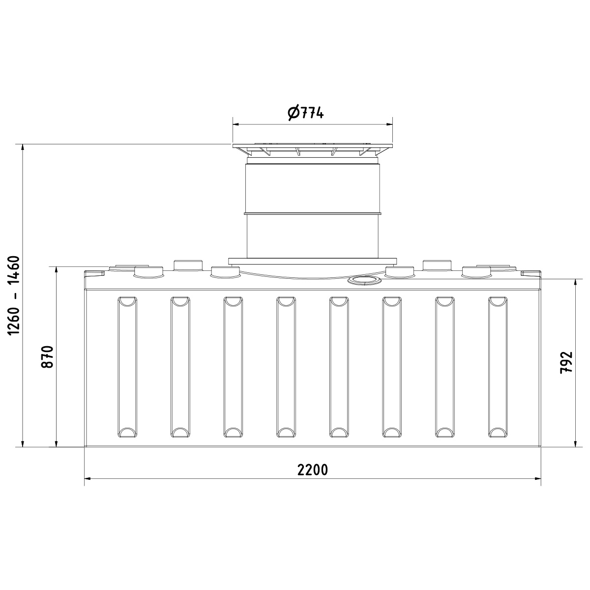 Flachtank AQa.Line 2000 Liter