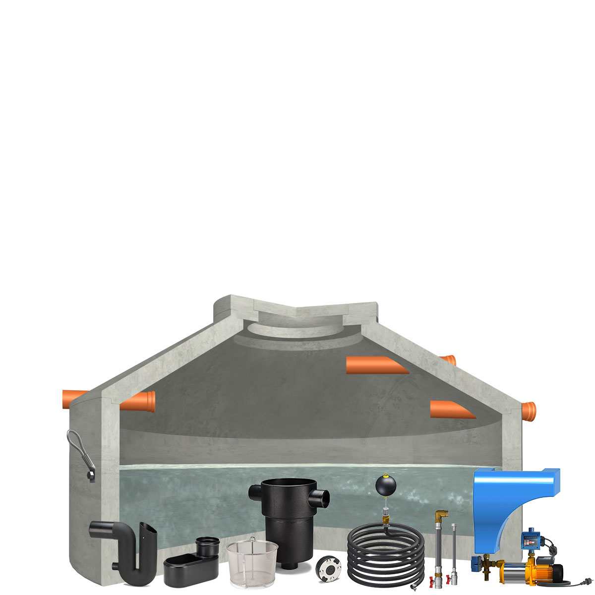 Regenwasseranlage Hydrophant 2900 Liter Haus