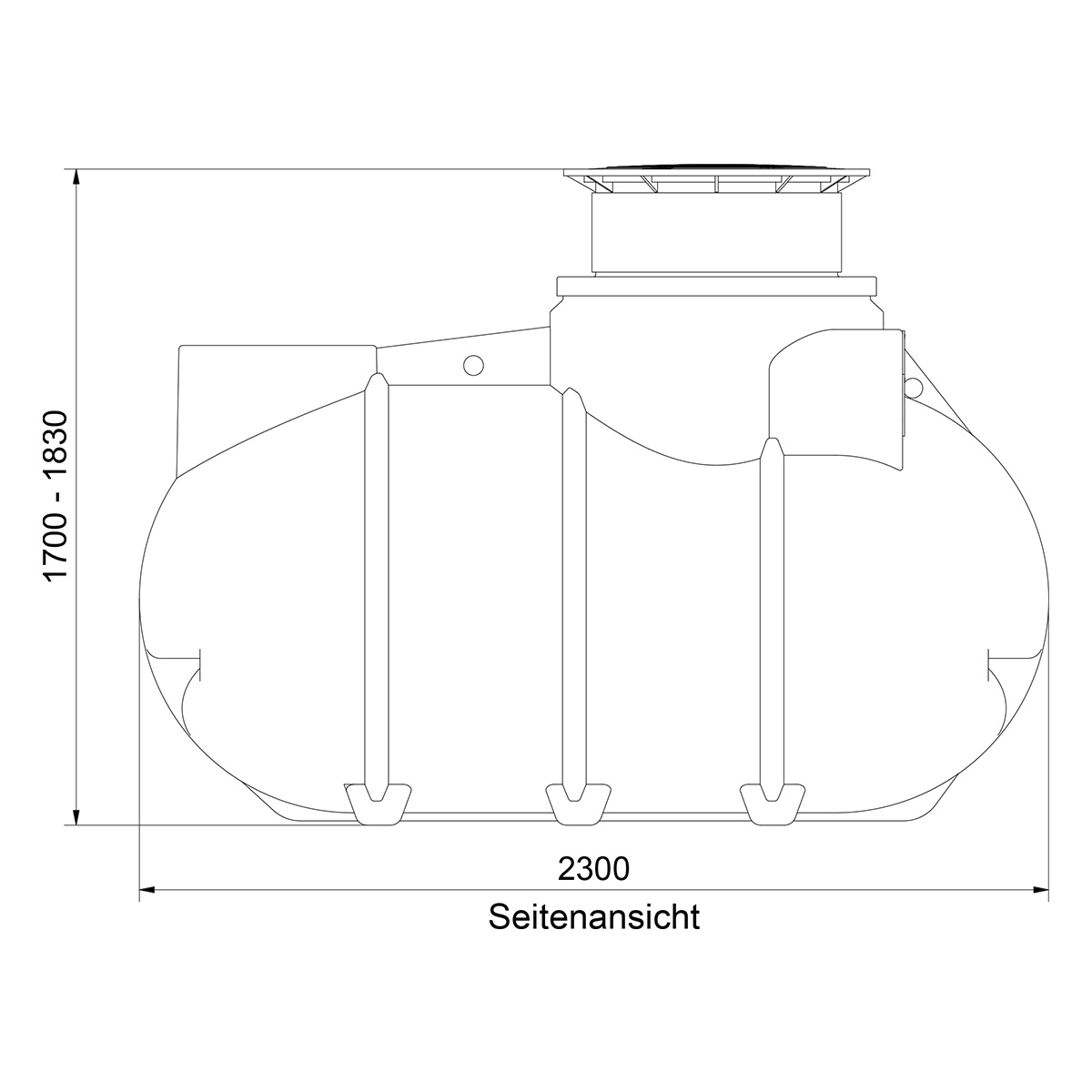 Trinkwasser-Erdtank AQa.Line 2000 L