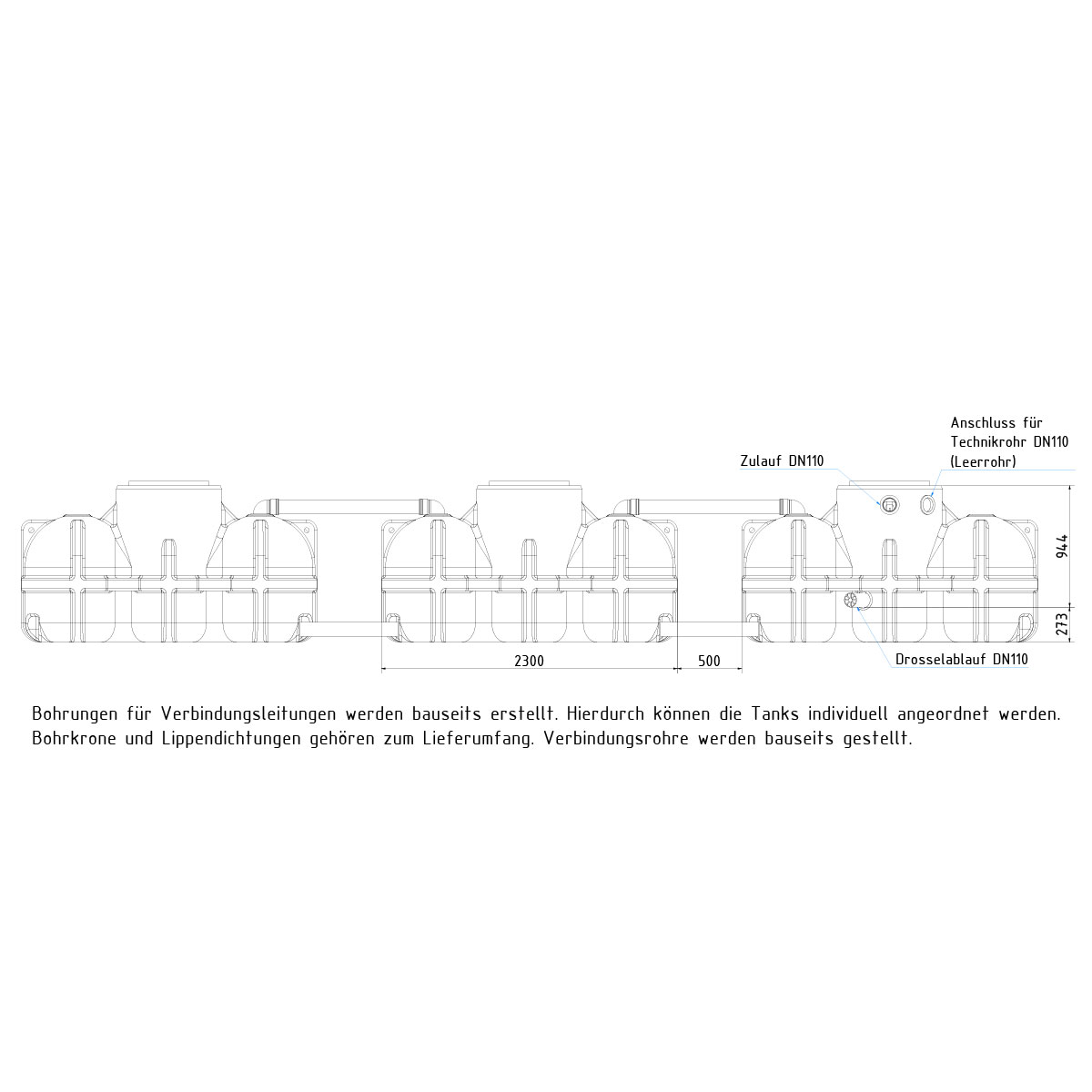 Retentions-Flachtank Pluvo plus 15000 Liter