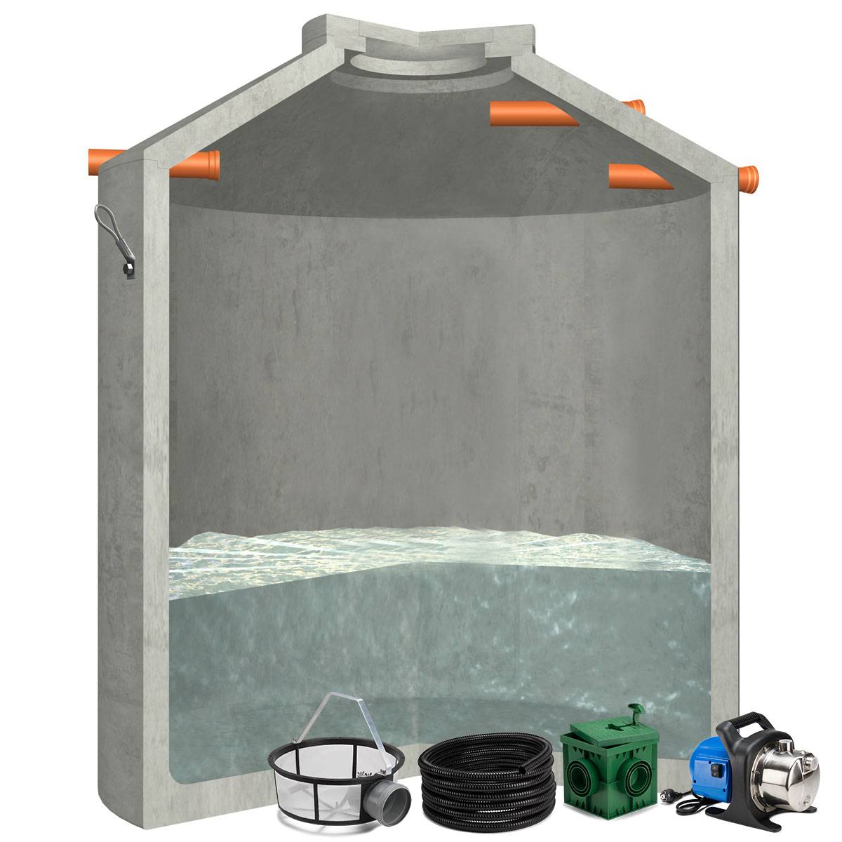 Regenwasseranlage Hydrophant 9200 L Garten