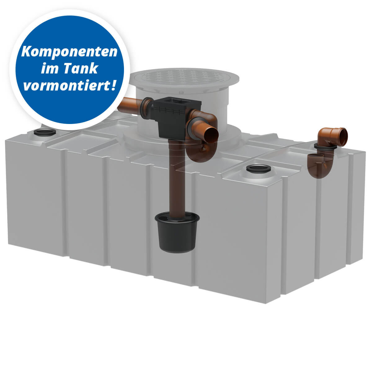 Flachtank AQa.Line 5000 Liter - Teleskopdom Pkw-befahrbar - Gartenfilterset