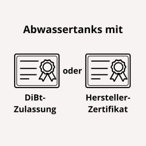 Abwassertanks mit Zertifikat Abwassertanks mit DiBt Zulassung und Herstellerzertifikat