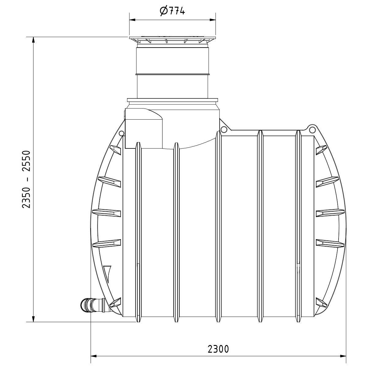 Zisterne AQa.Line 8900 Liter
