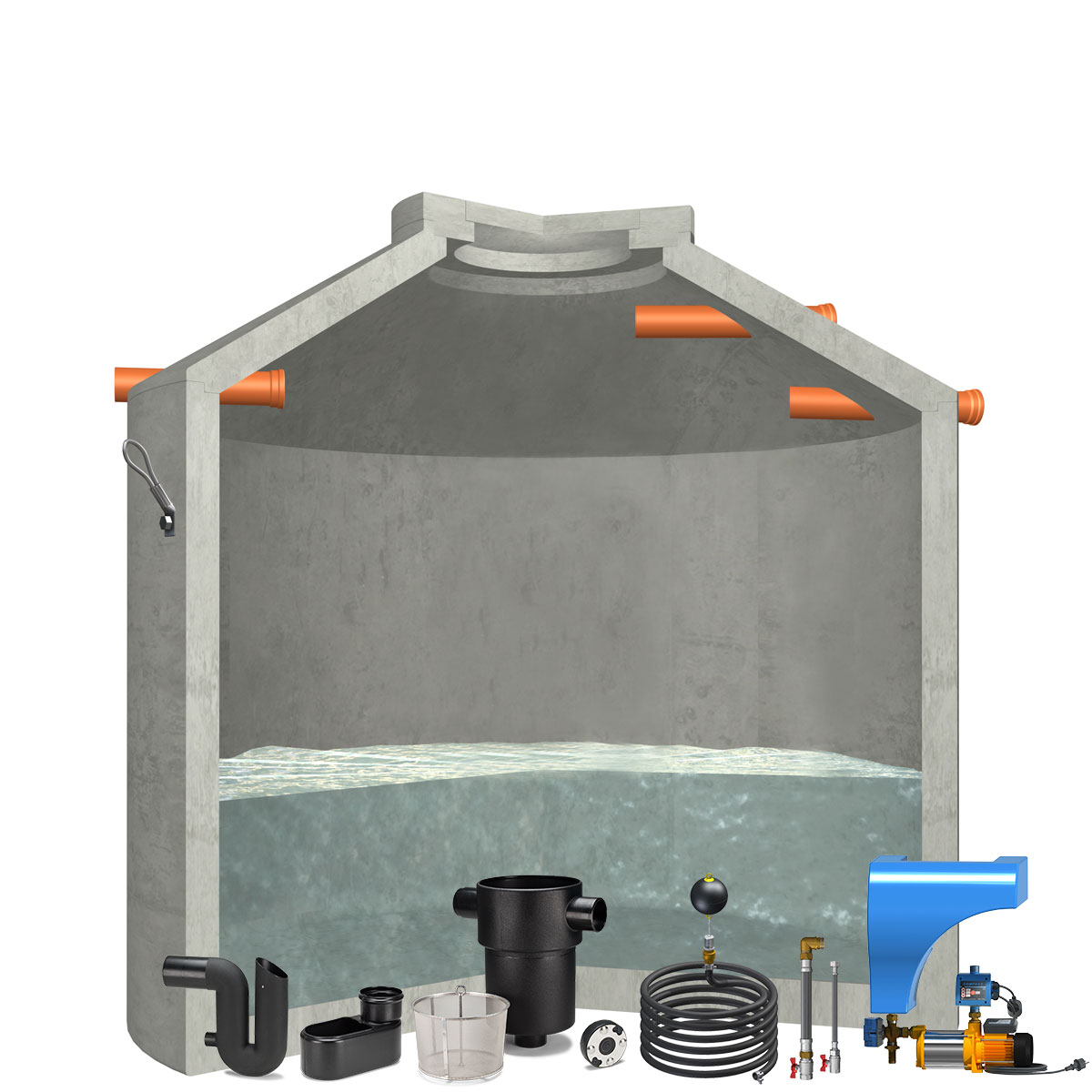 Regenwasseranlage Hydrophant 6850 Liter Haus
