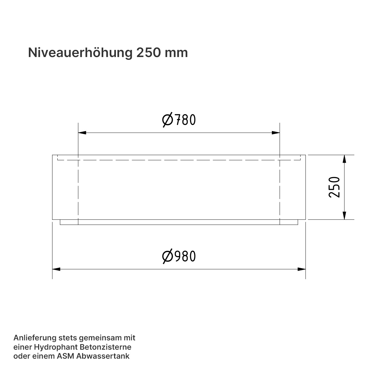 Niveauerhöhung für Aquaroc Betonzisternen/Abwassertanks