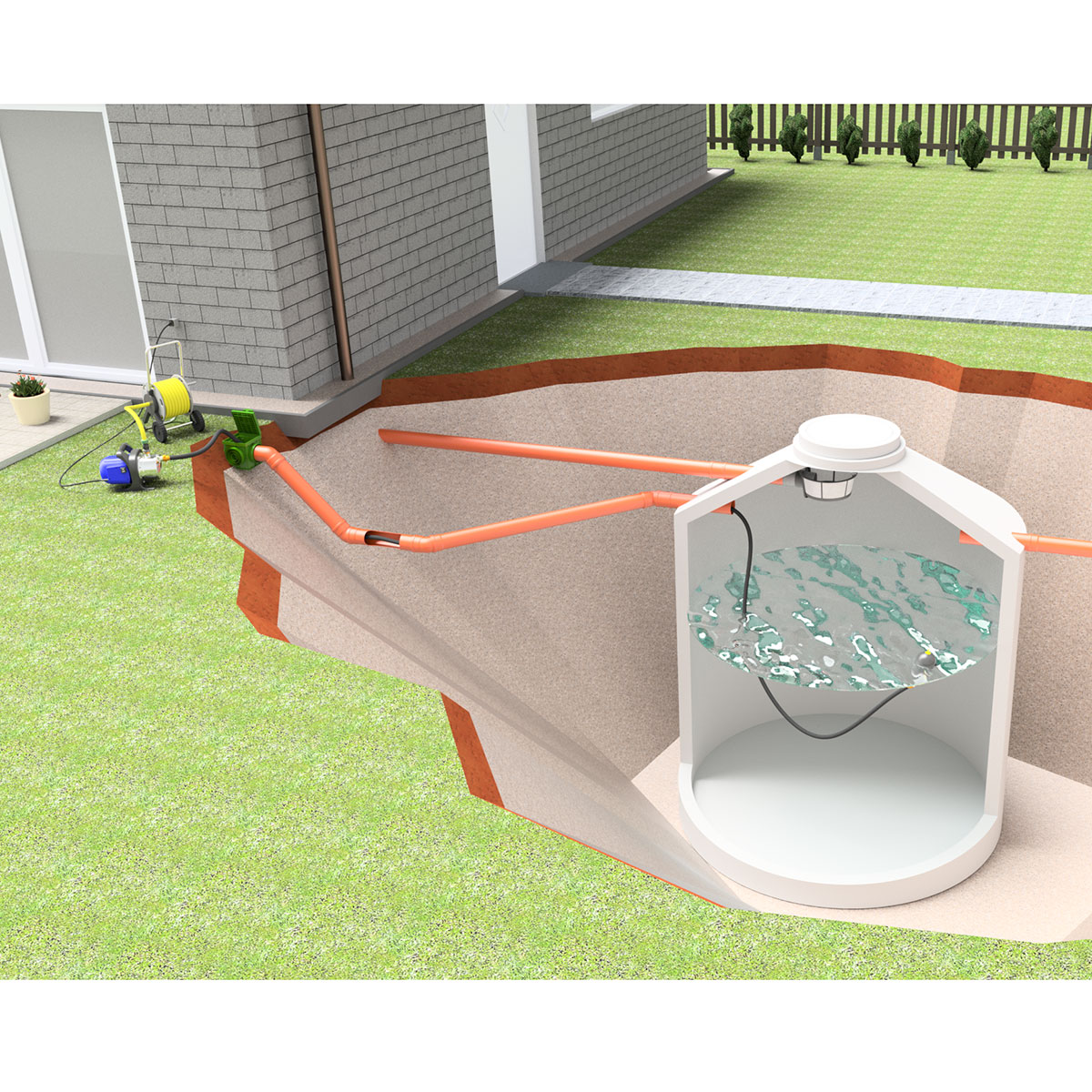 Regenwasseranlage Hydrophant 2900 L Garten