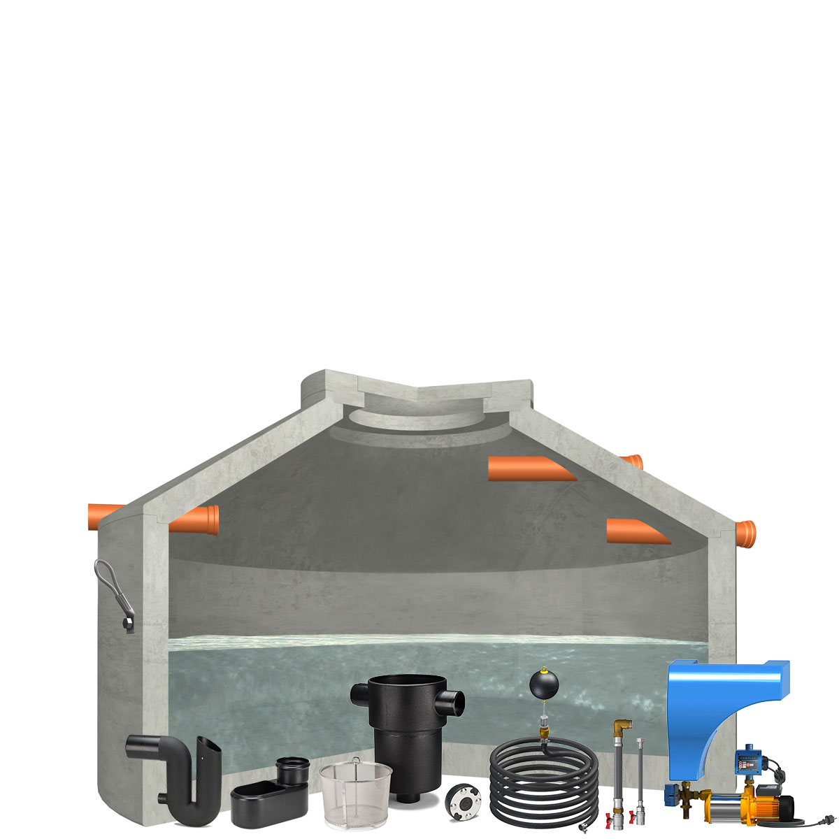 Regenwasseranlage Hydrophant 3530 Liter Haus