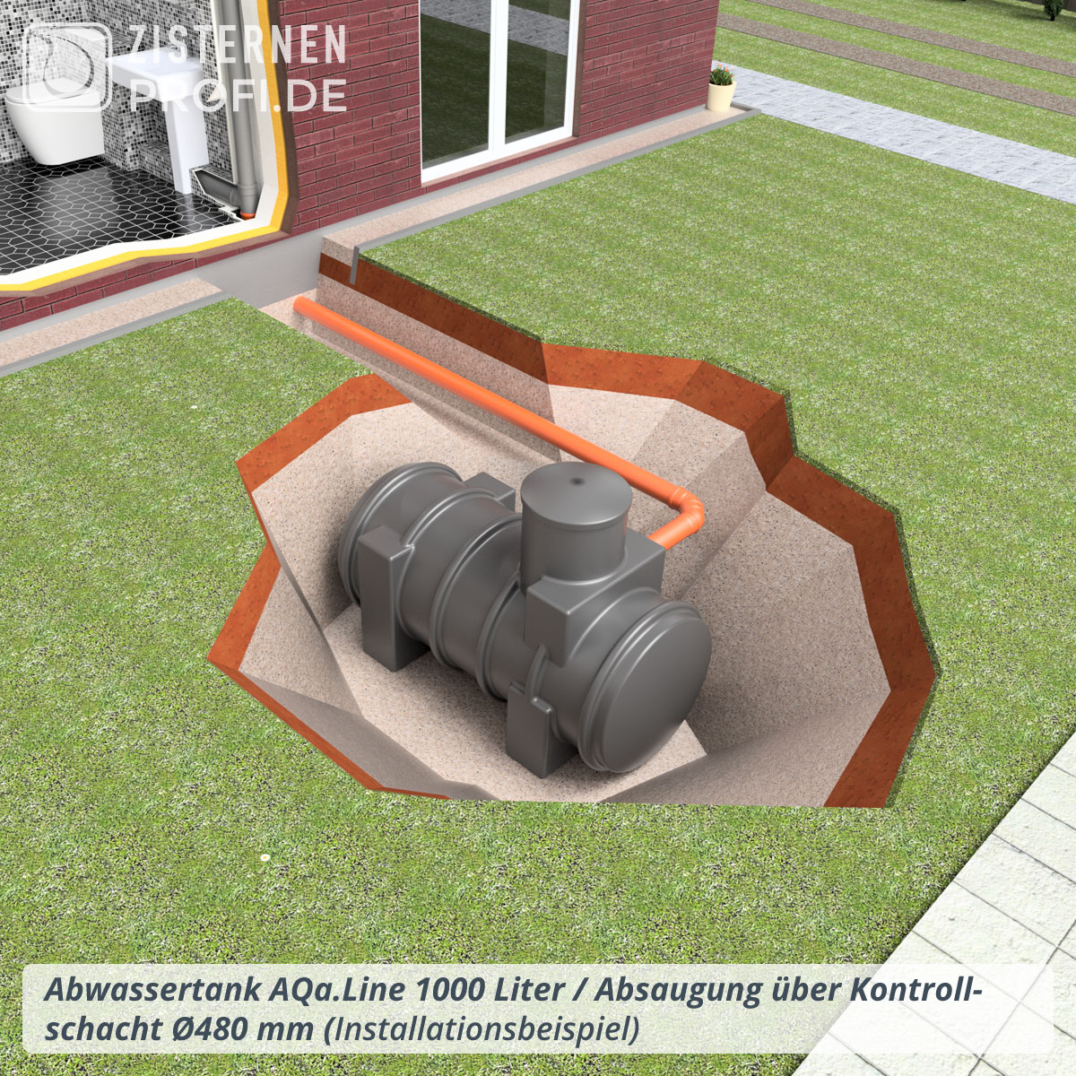 Abwassertank AQa.Line 1000 Liter (mit DIBt-Zulassung)