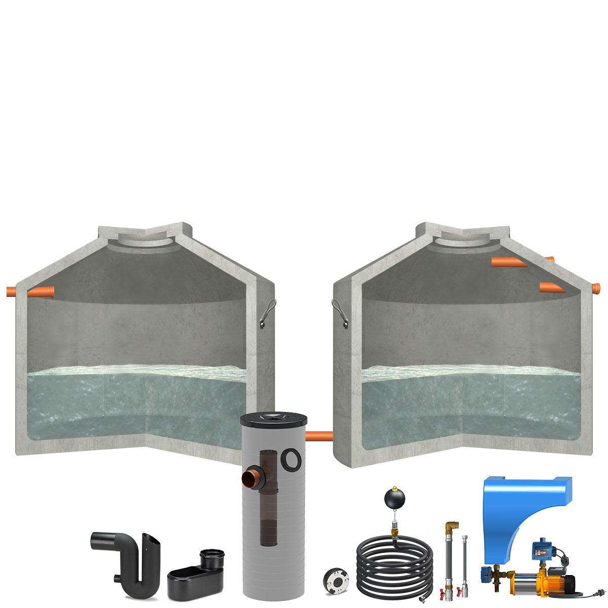 Regenwasseranlage Hydrophant 11200 L Haus