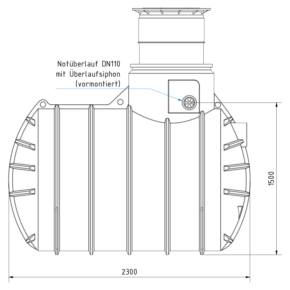 Retentionszisterne AQa.Line 3400 Liter