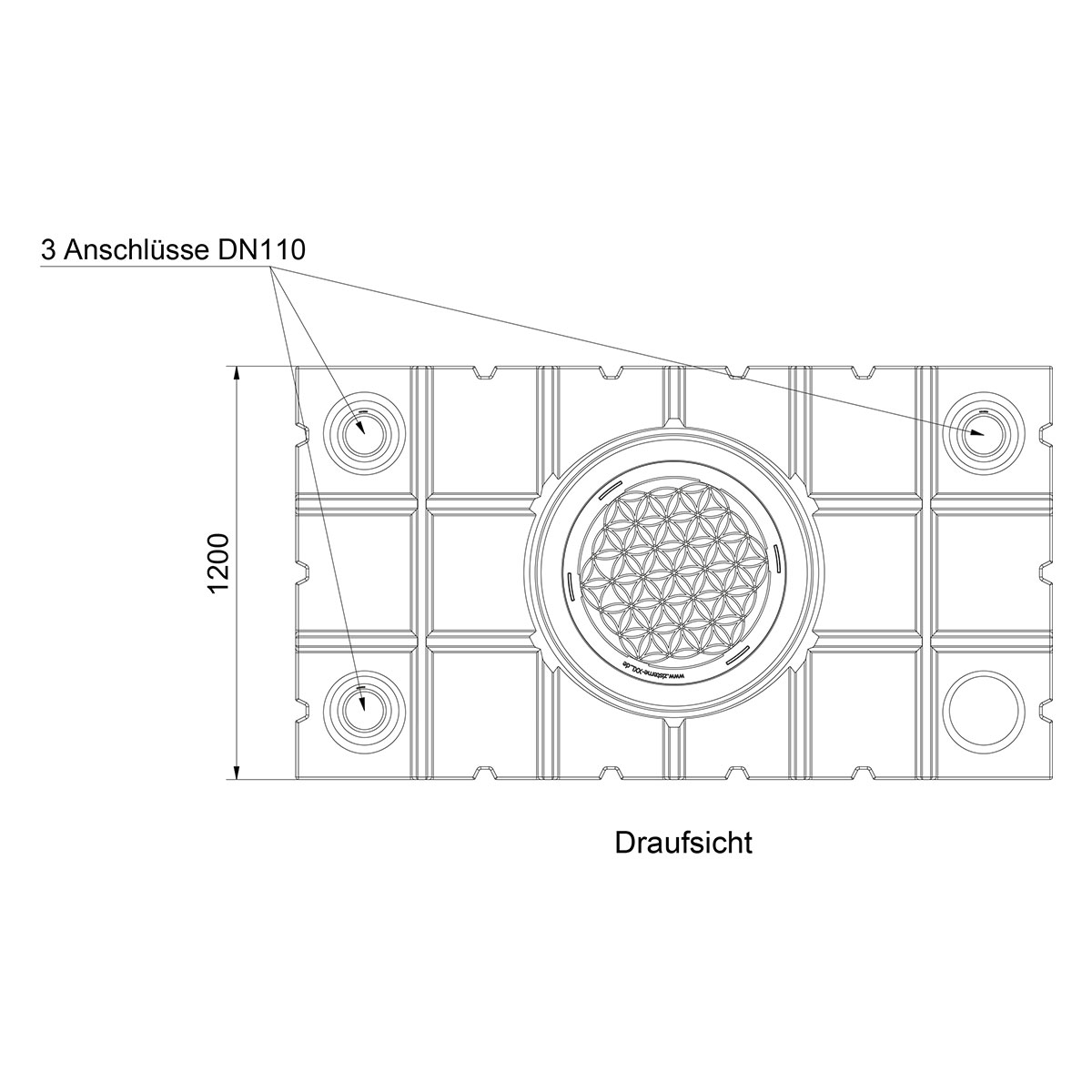 Flachtank AQa.Line 5000 Liter - Teleskopdom Pkw-befahrbar - Gartenfilterset