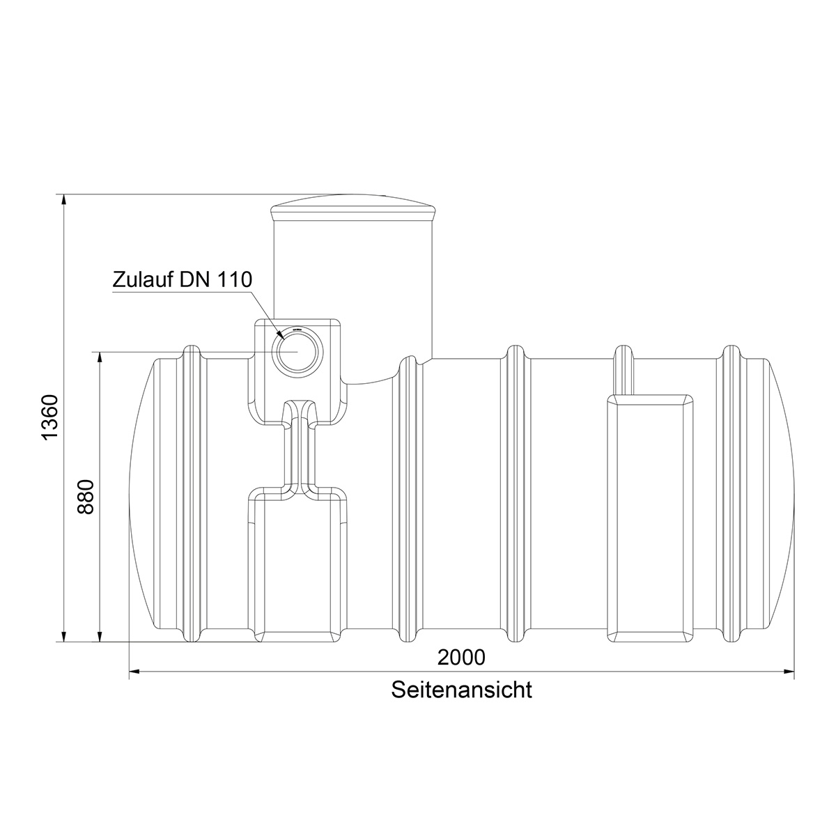 Abwassertank AQa.Line 1000 Liter (mit DIBt-Zulassung)