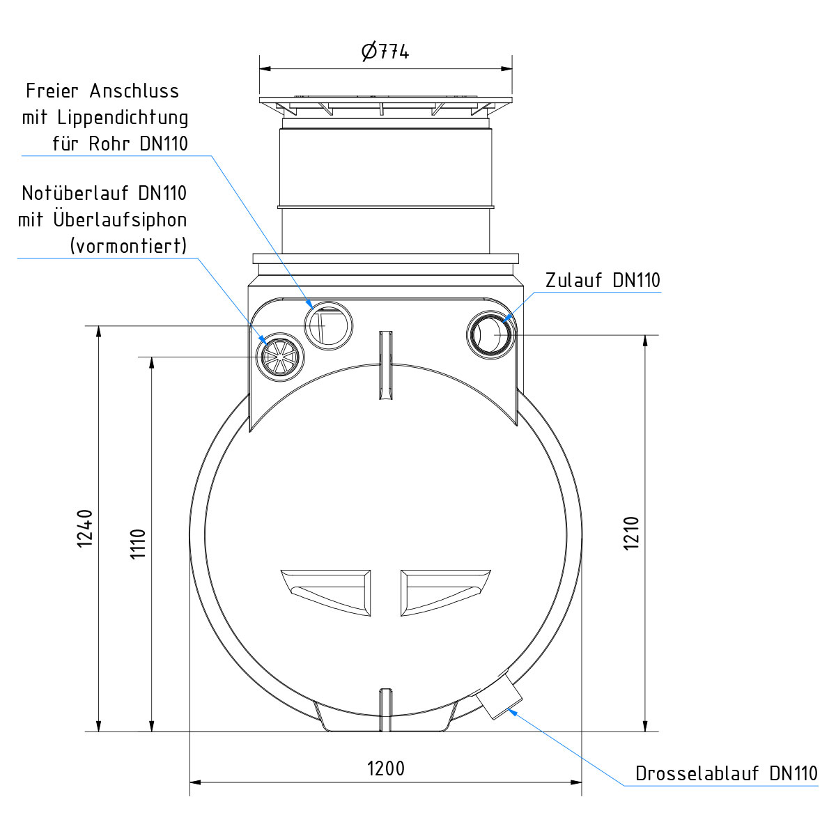 Retentionszisterne AQa.Line 2000 Liter