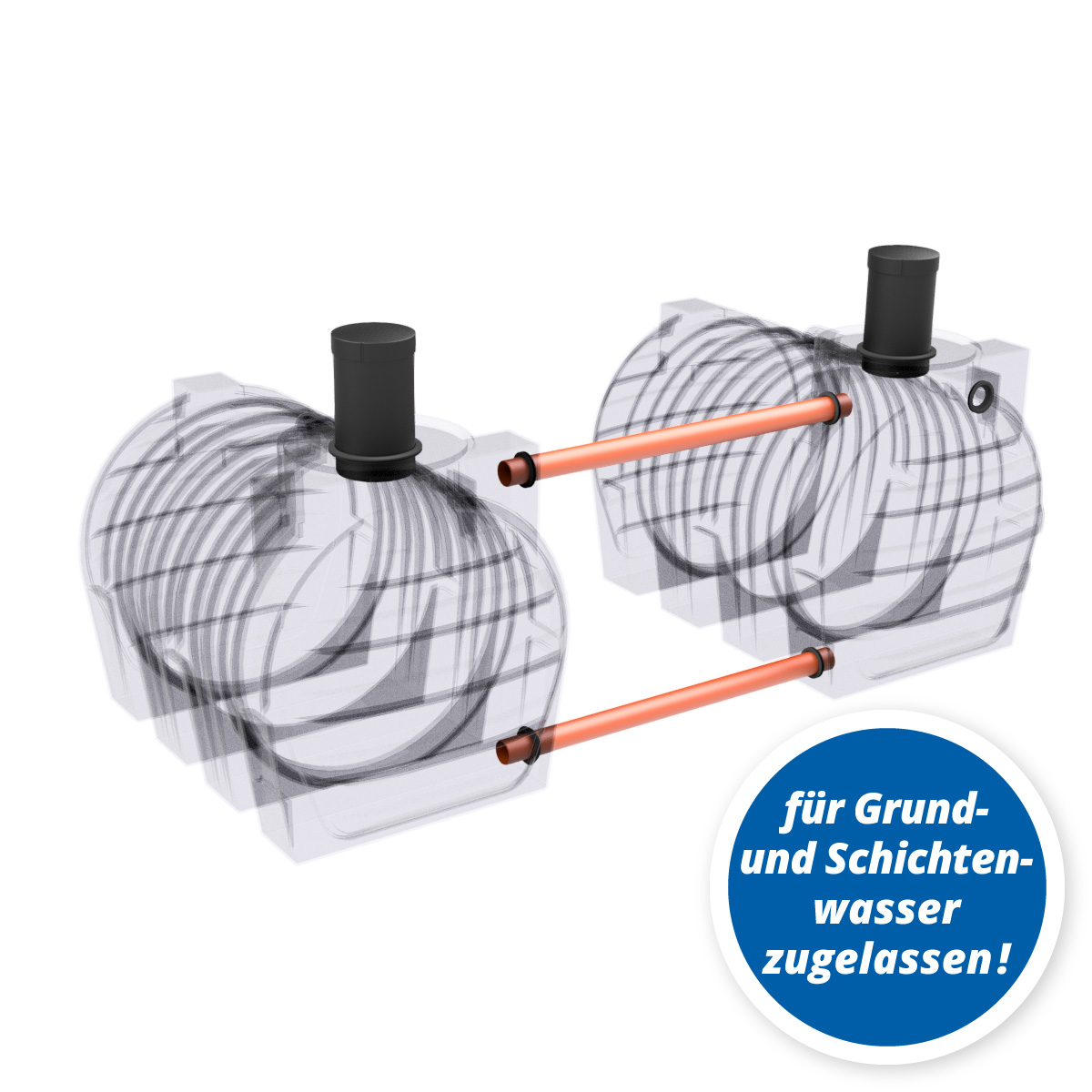 Abwassertank AQa.Line 6000 Liter Duo (mit DIBt-Zulassung) - grundwasserstabil