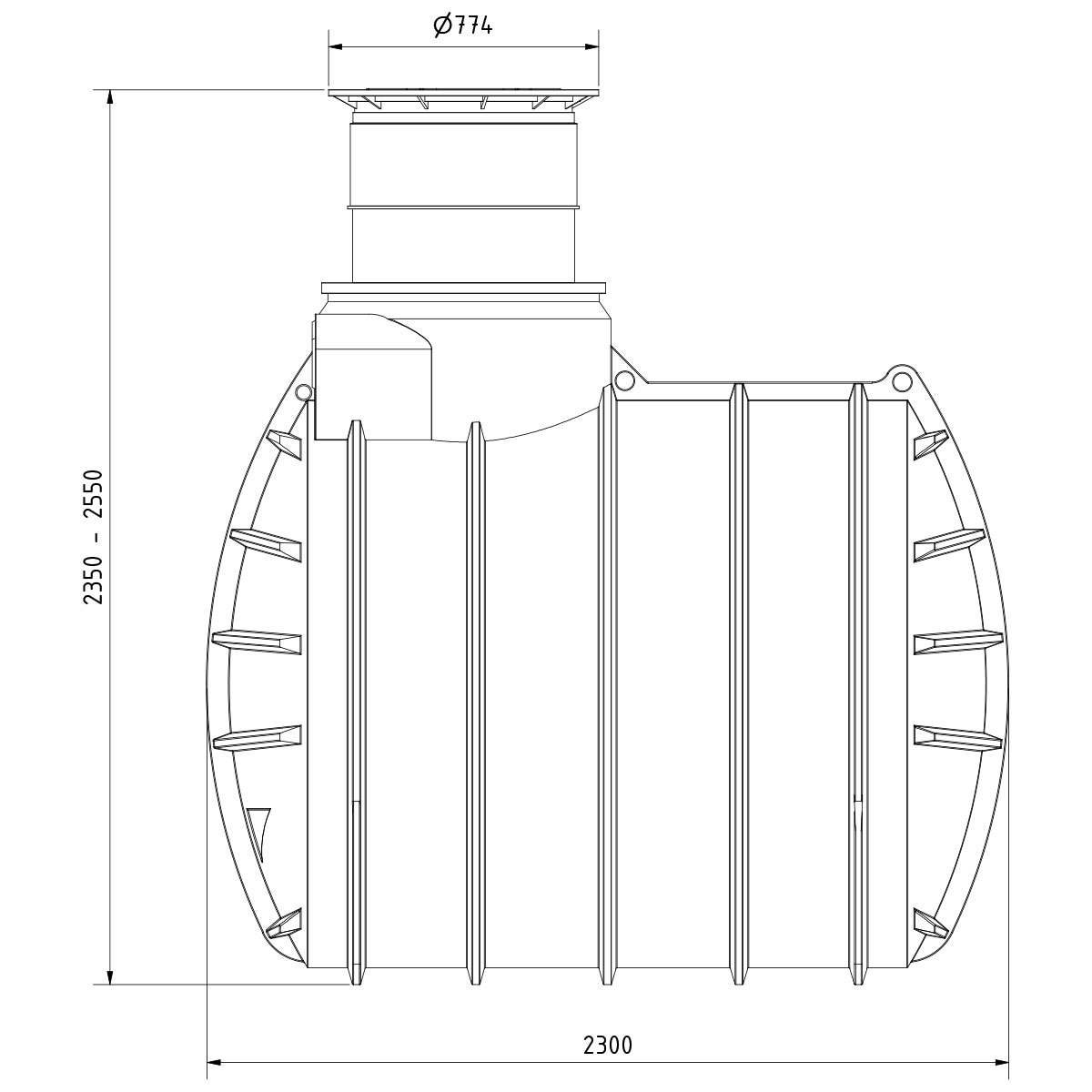 Zisterne AQa.Line 4450 Liter