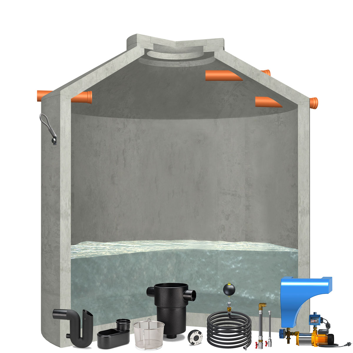 Regenwasseranlage Hydrophant 8000 Liter Haus