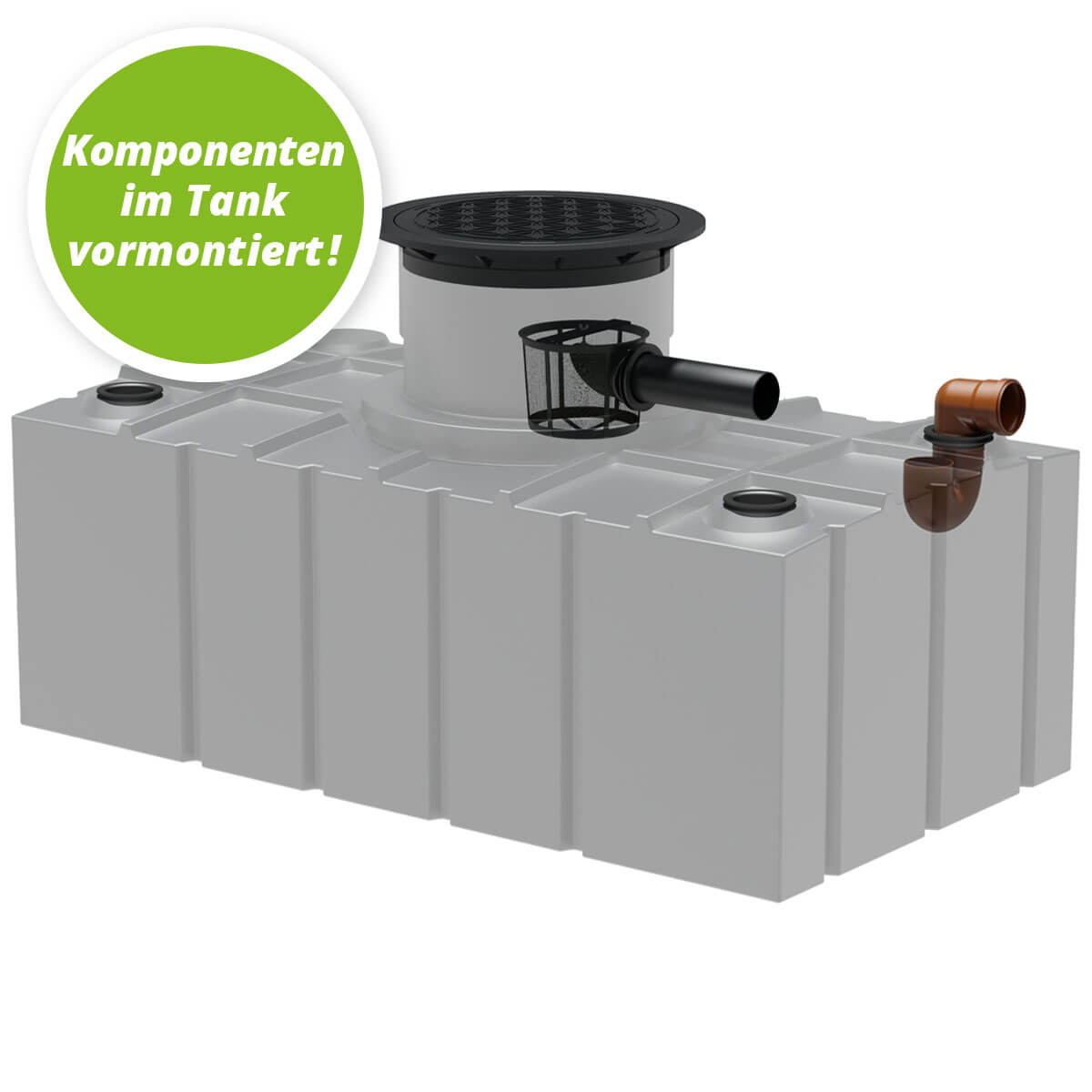 Flachtank AQa.Line 5000 Liter - Teleskopdom Pkw-befahrbar - Gartenfilterset