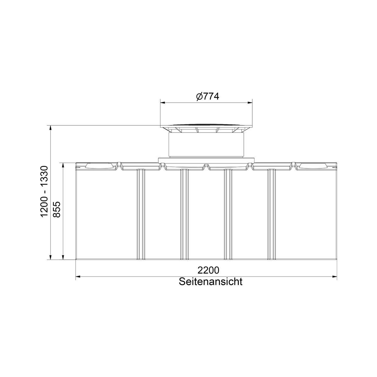 Flachtank AQa.Line 5000 Liter - Teleskopdom Pkw-befahrbar - Gartenfilterset