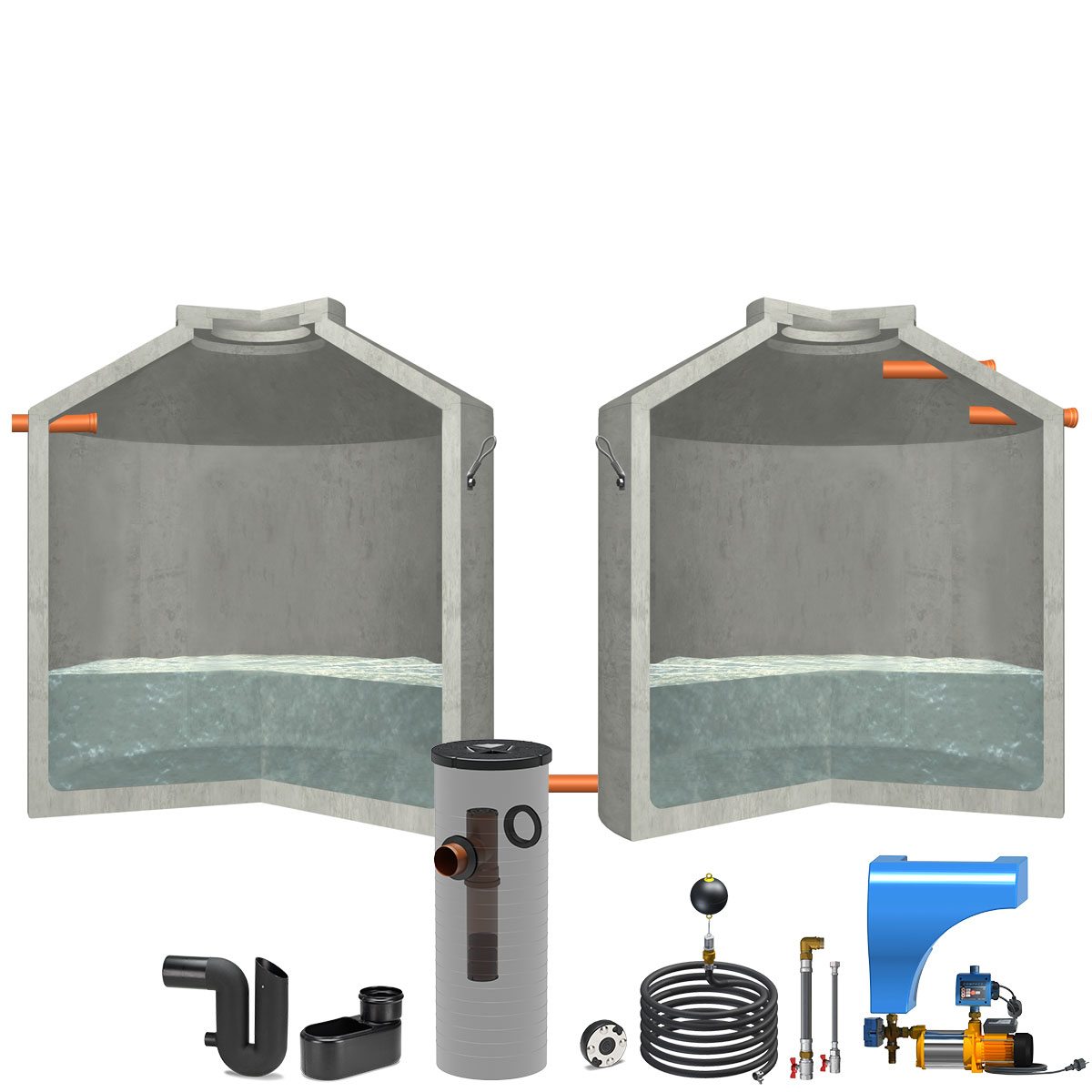 Regenwasseranlage Hydrophant 16000 L Haus