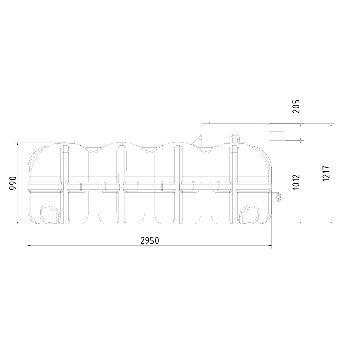 Retentions-Flachtank Pluvo plus 15000 Liter