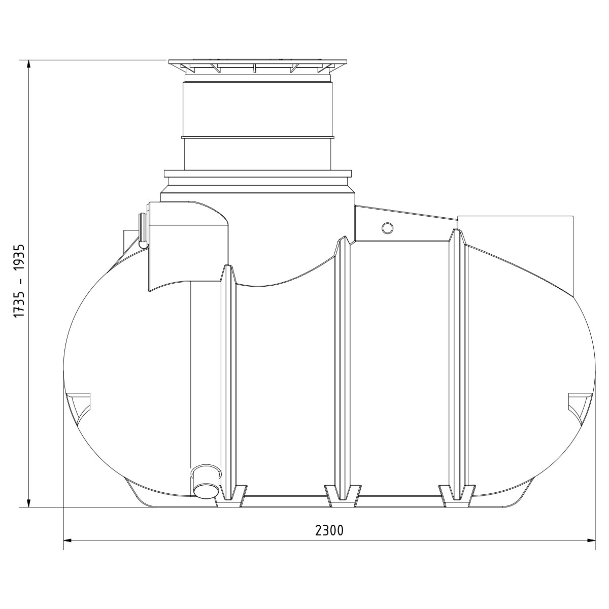 Retentionszisterne AQa.Line 2000 Liter