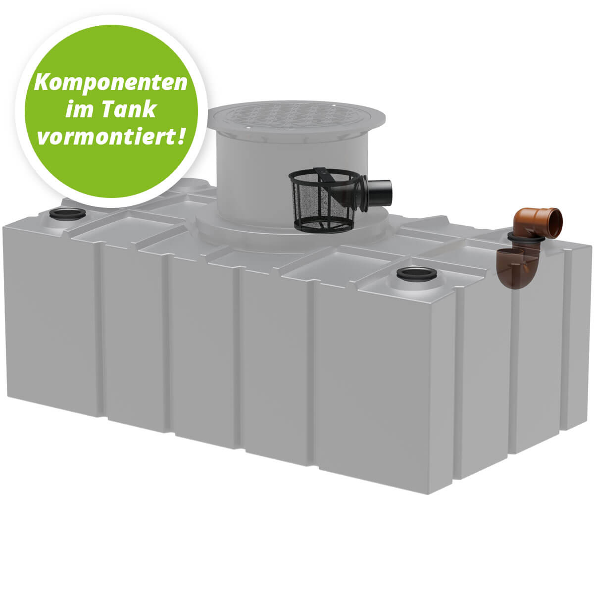 Flachtank AQa.Line 5000 Liter - Teleskopdom Pkw-befahrbar - Gartenfilterset