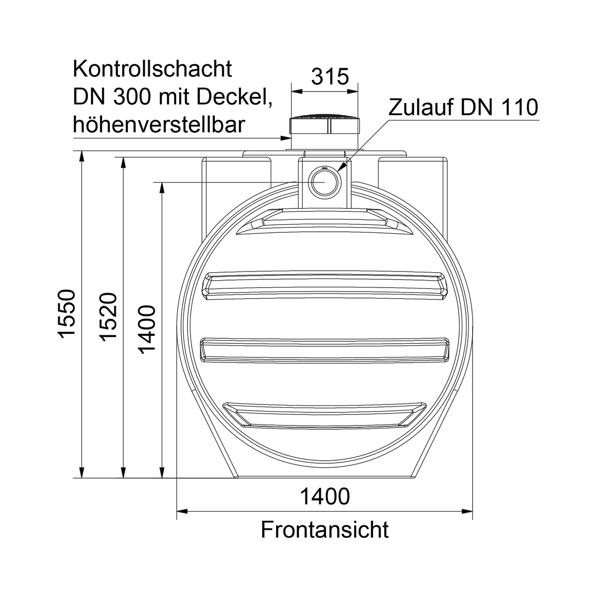 Abwassersystem AQa.Line 15000 Liter (mit DIBt-Zulassung) – grundwasserstabil