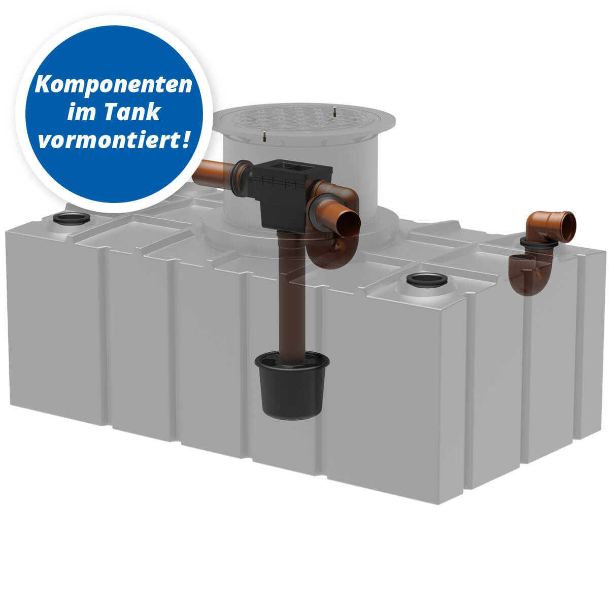 Flachtank AQa.Line 5000 Liter - Teleskopdom Pkw-befahrbar - Gartenfilterset