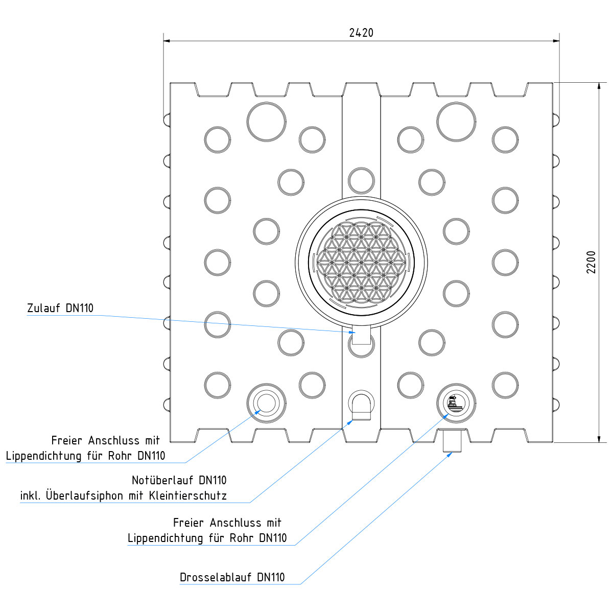 Retentions-Flachtank AQa.Line 4000 Liter