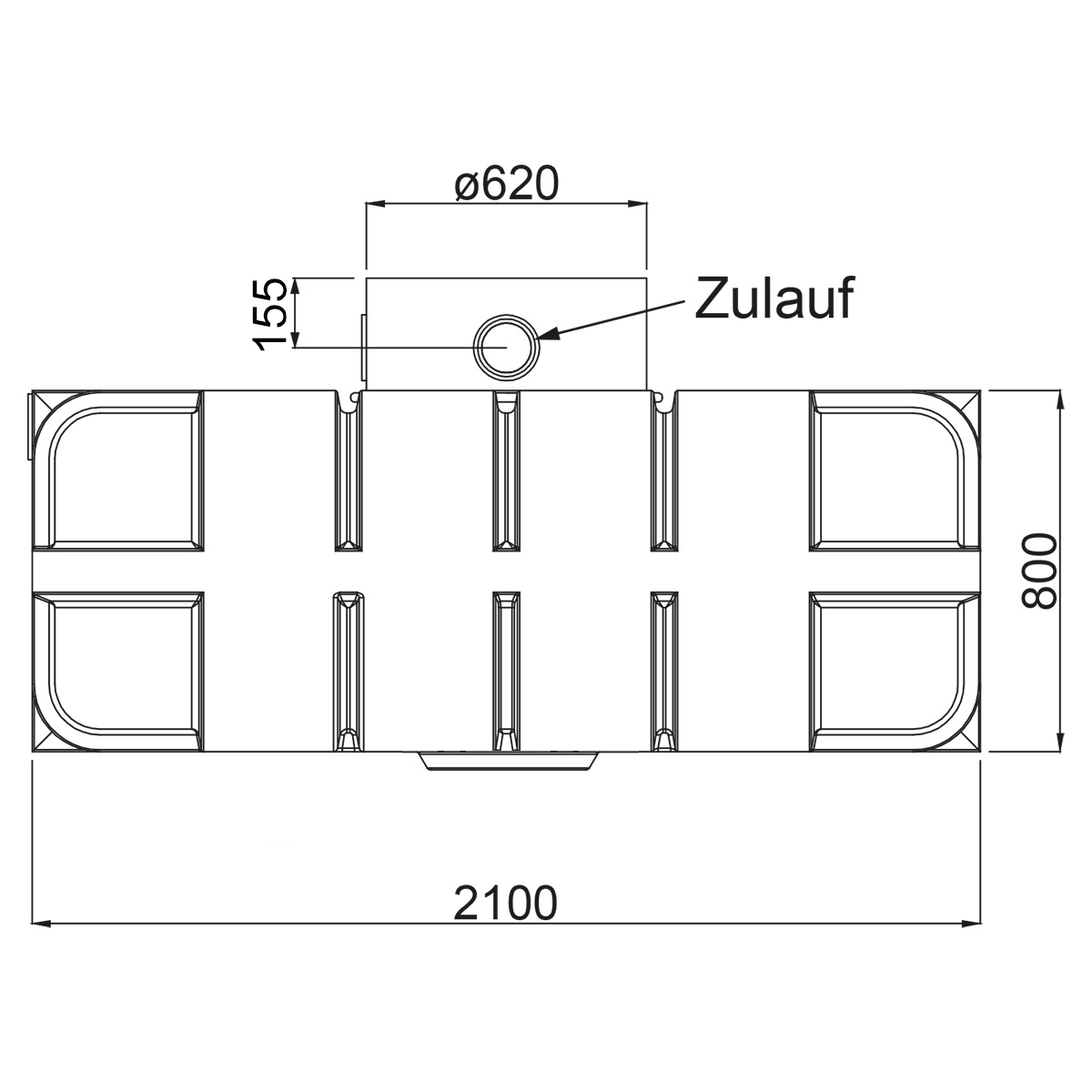 Flachtank Smart 1700 Liter