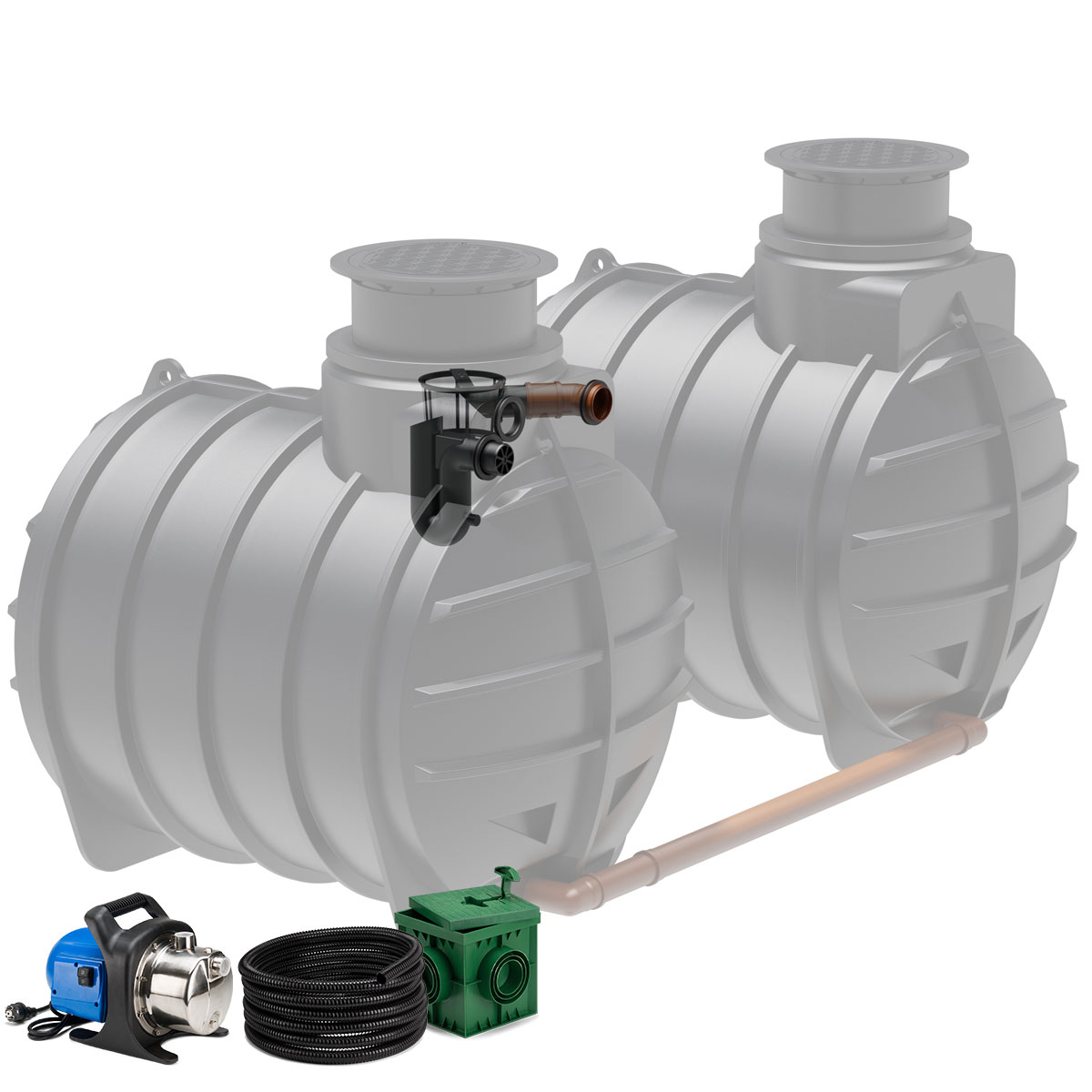 Regenwasseranlage AQa.Line 8900 Liter Garten