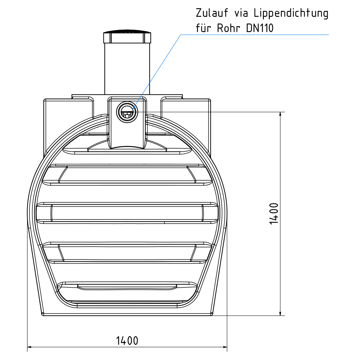 Abwassertank AQa.Line 3000 Liter (mit DIBt-Zulassung) - grundwasserstabil