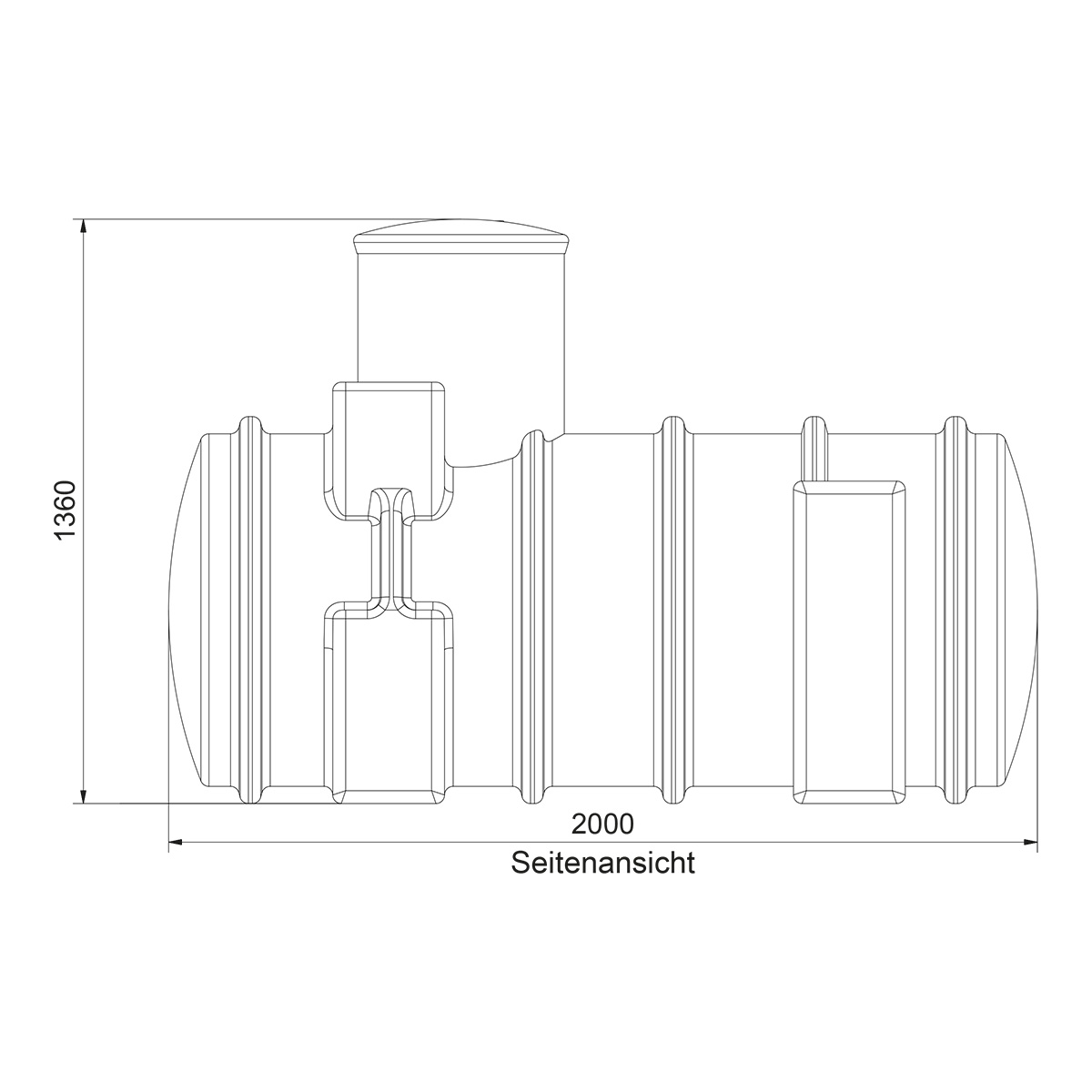 Trinkwasser-Erdtank AQa.Line 1000 L