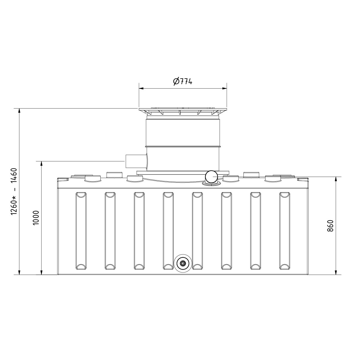 Retentions-Flachtank AQa.Line 2000 Liter