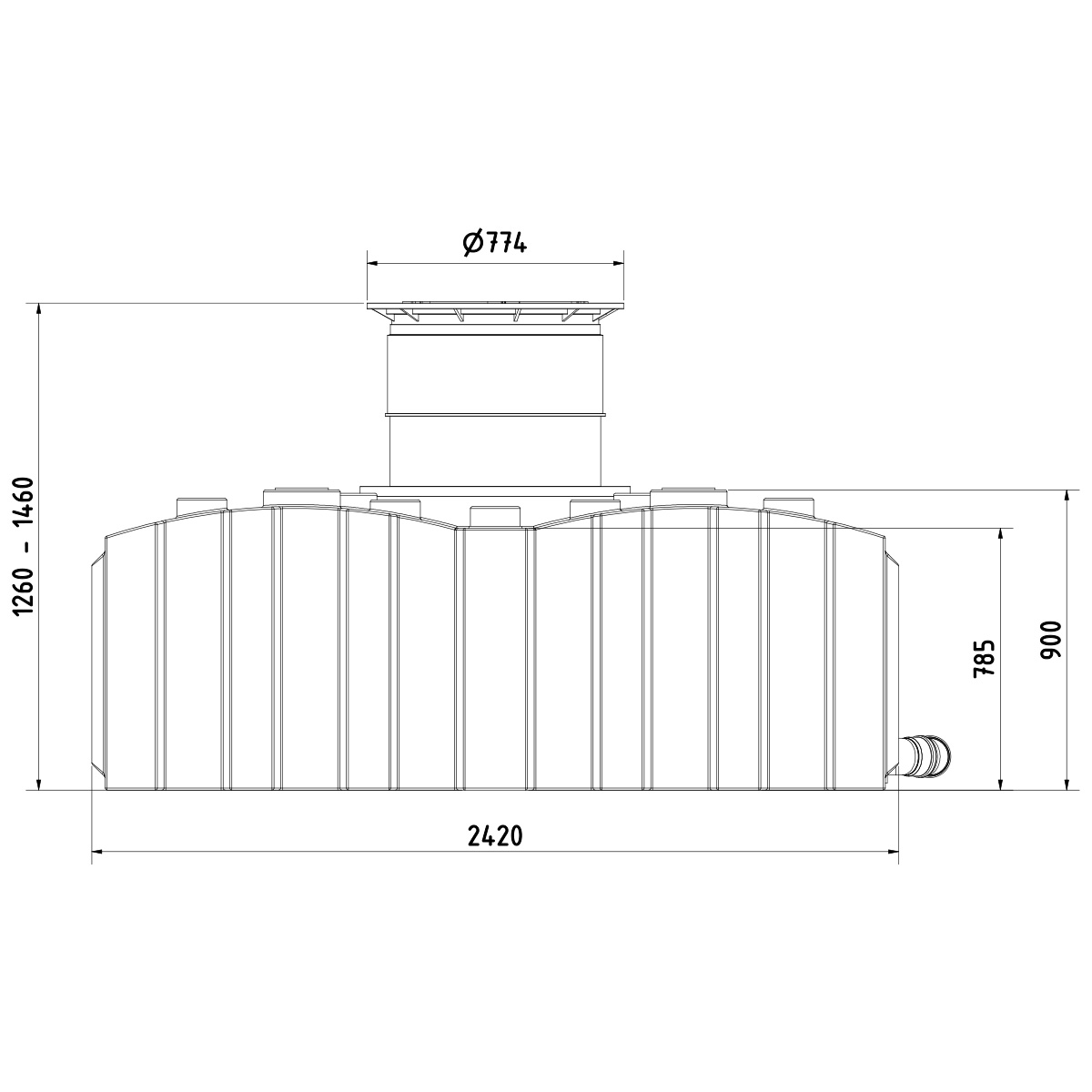 Flachtank AQa.Line 8000 Liter