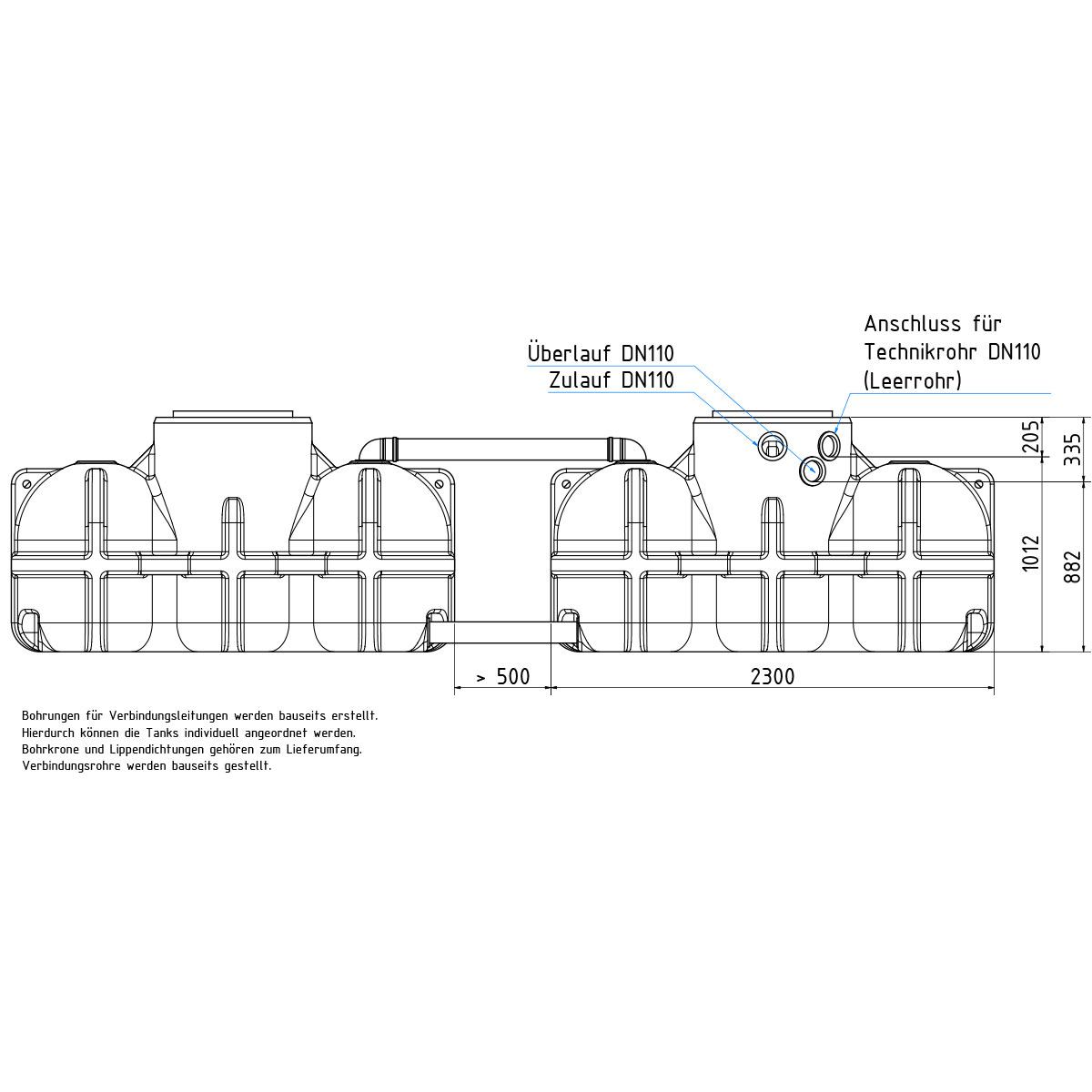 Flachtank Pluvo plus 10.000 Liter