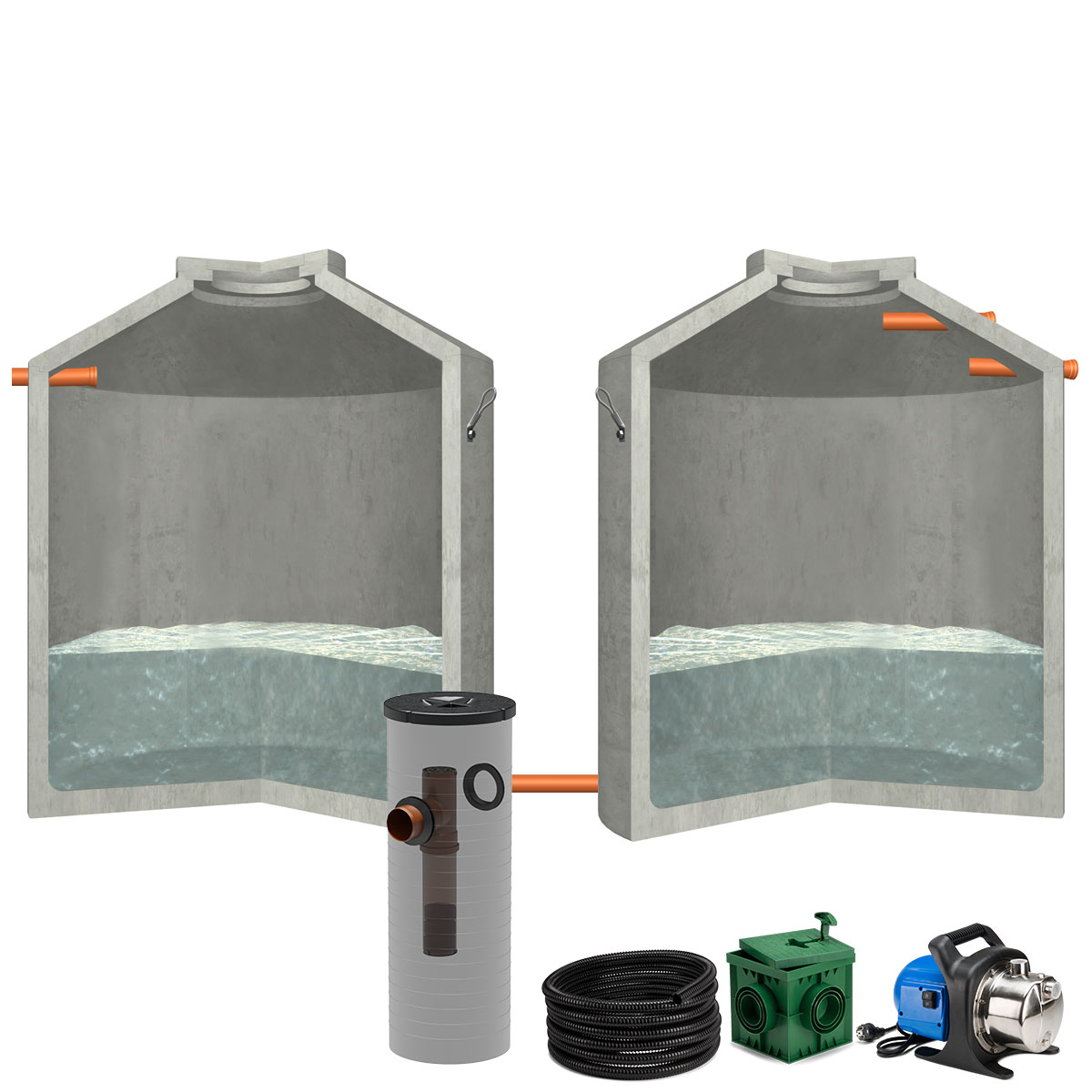 Regenwasseranlage Hydrophant 18400 L Garten