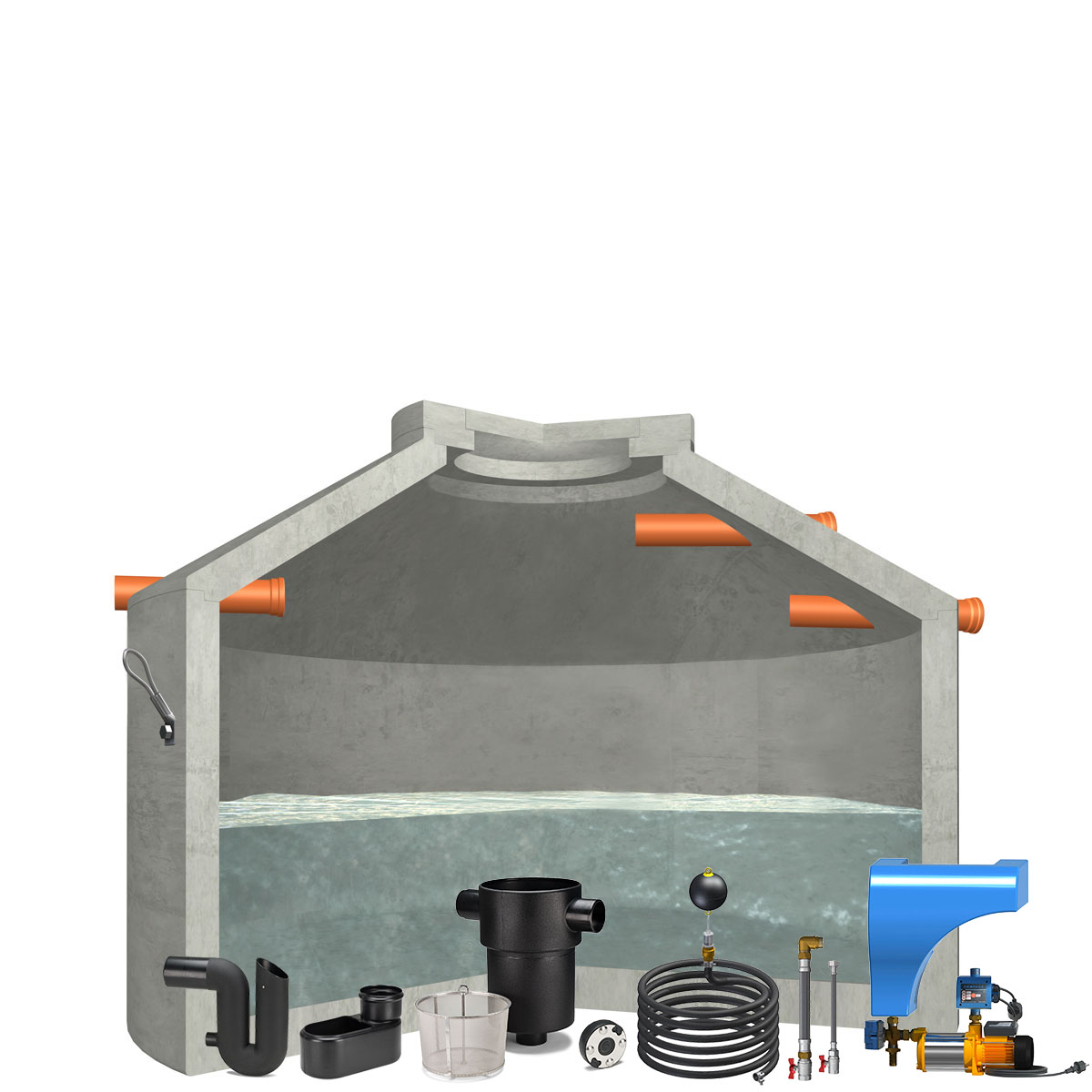 Regenwasseranlage Hydrophant 4360 Liter Haus