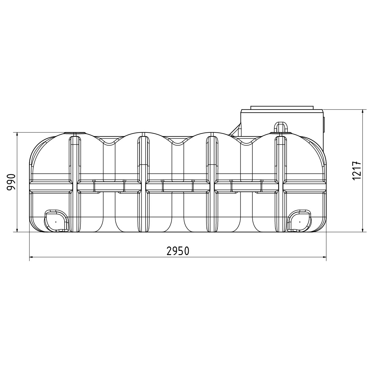Flachtank Pluvo plus 10.000 Liter