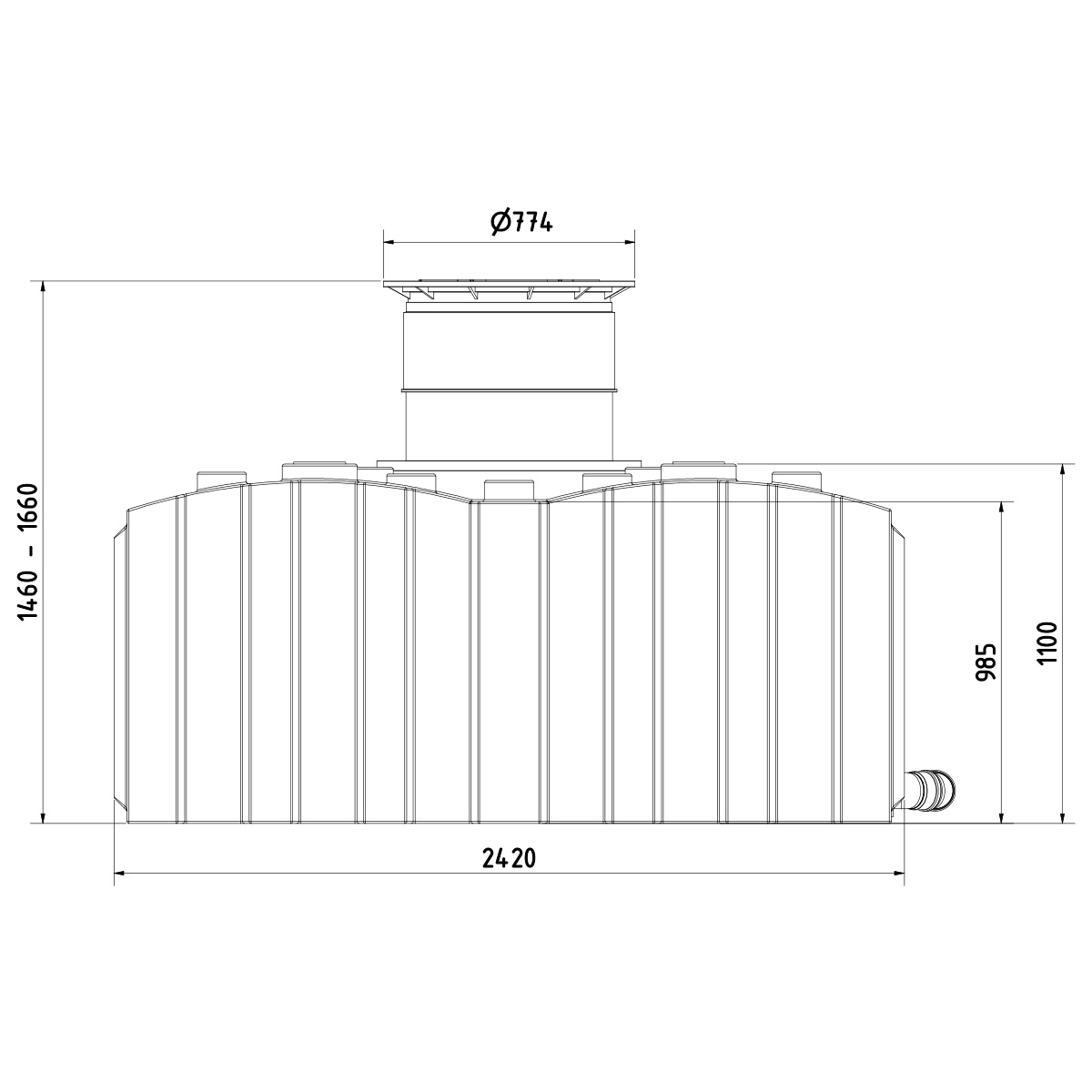 Flachtank AQa.Line 10000 Liter