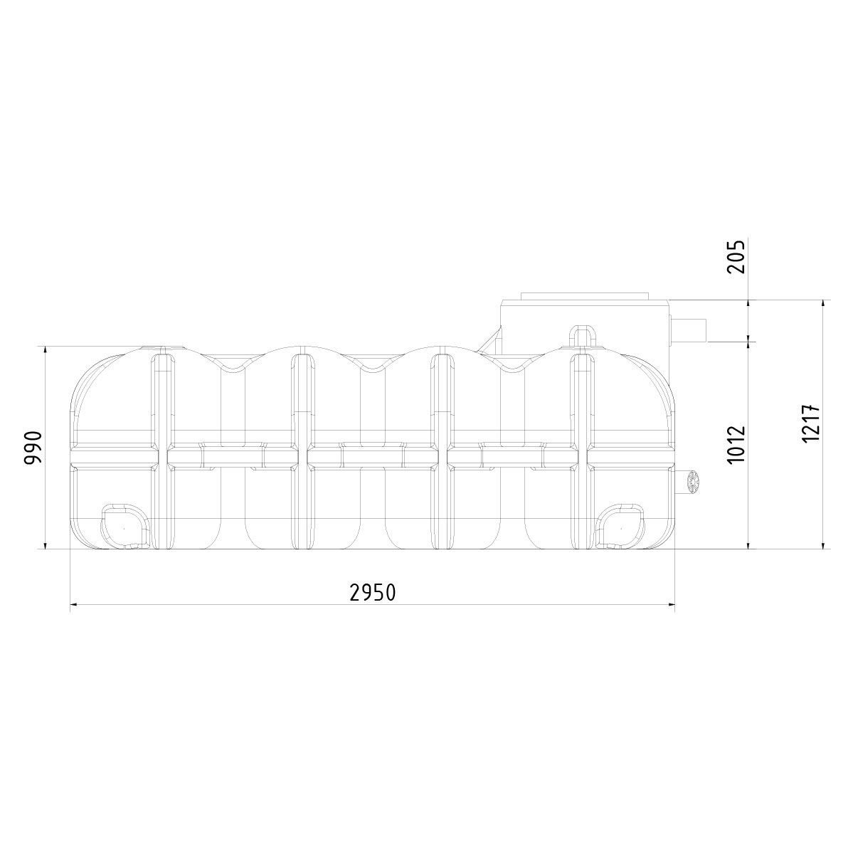 Retentions-Flachtank Pluvo plus 10000 Liter