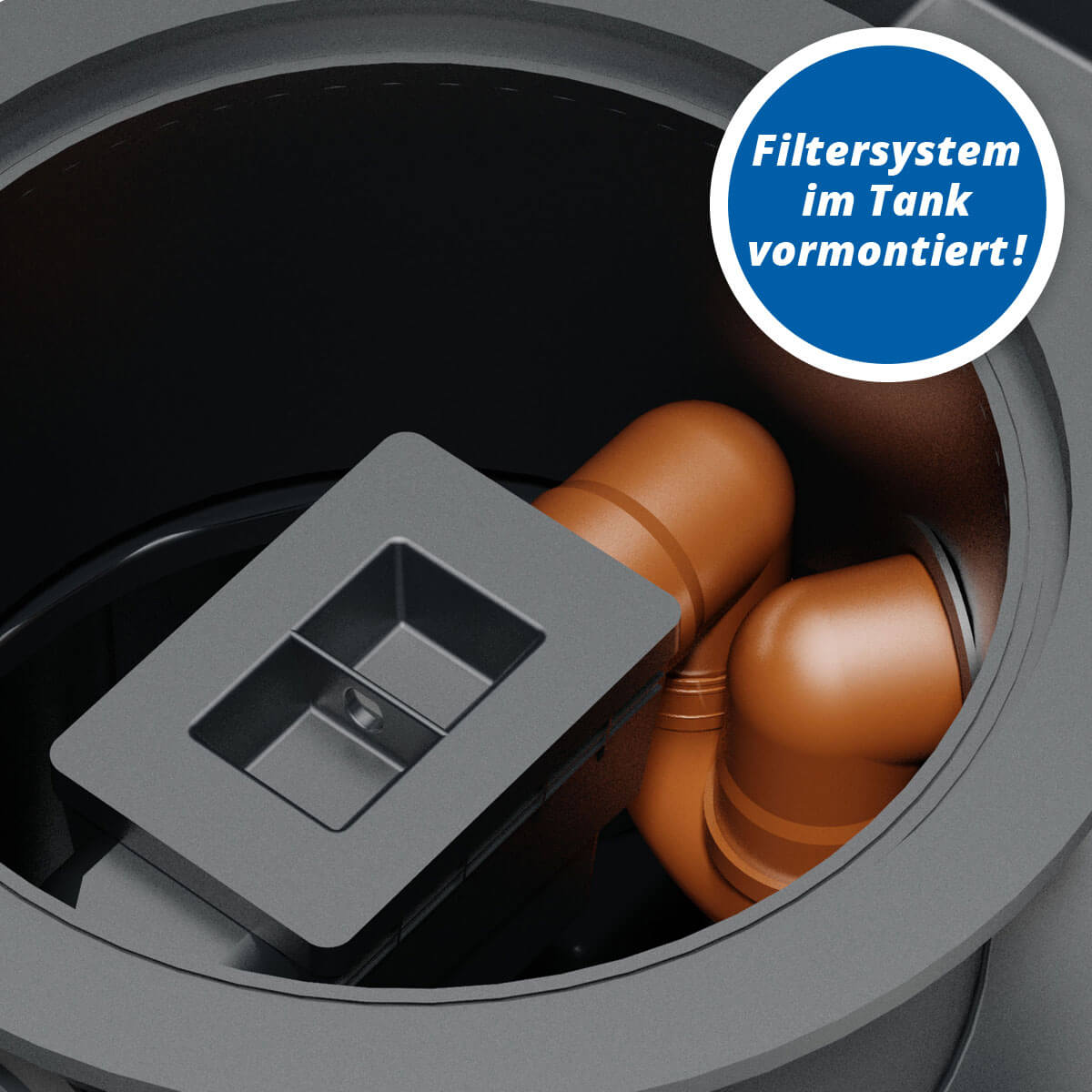 Flachtank AQa.Line 5000 Liter - Teleskopdom Pkw-befahrbar - Gartenfilterset