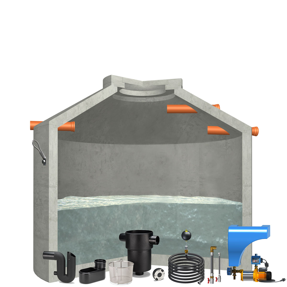 Regenwasseranlage Hydrophant 5600 Liter Haus