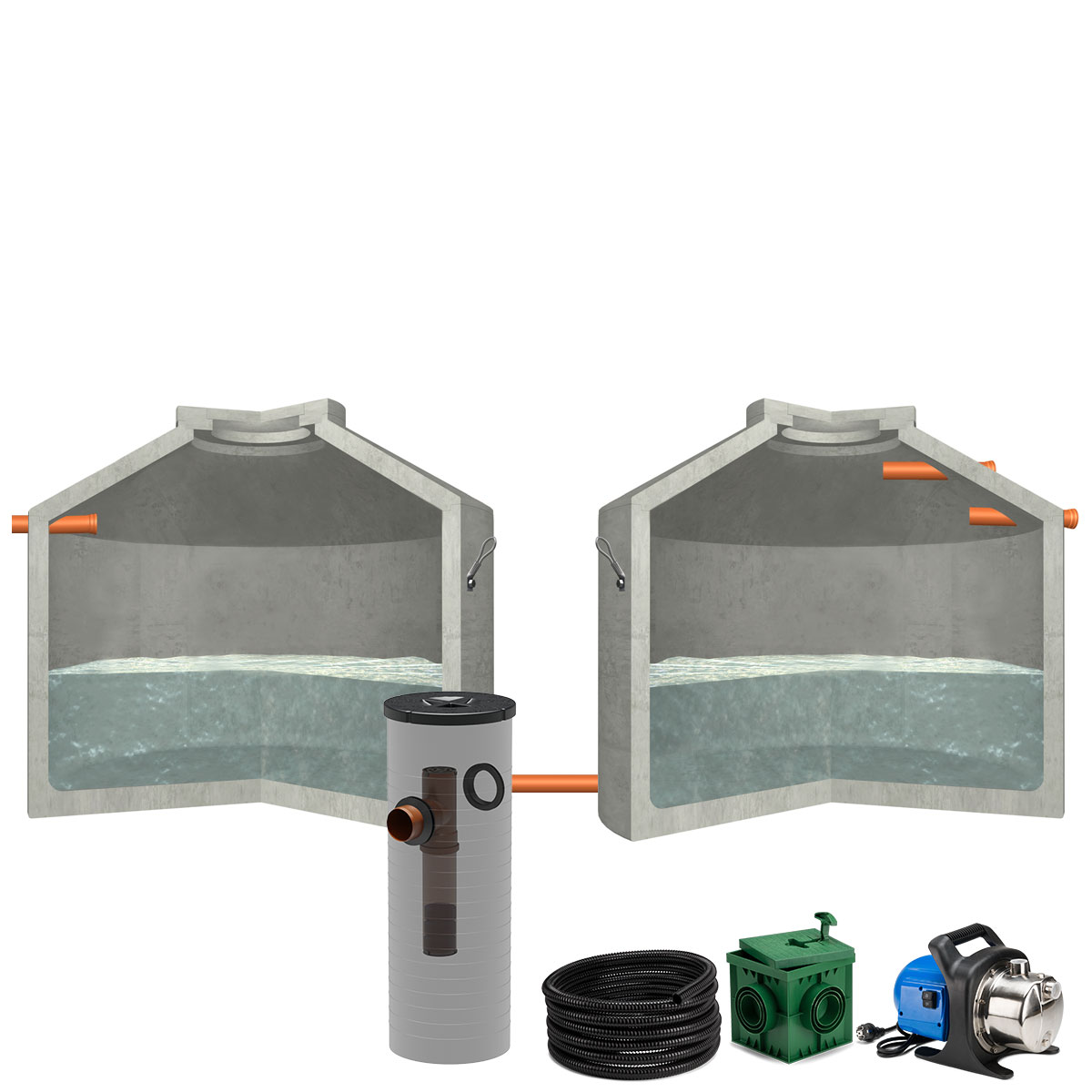 Regenwasseranlage Hydrophant 11200 L Garten