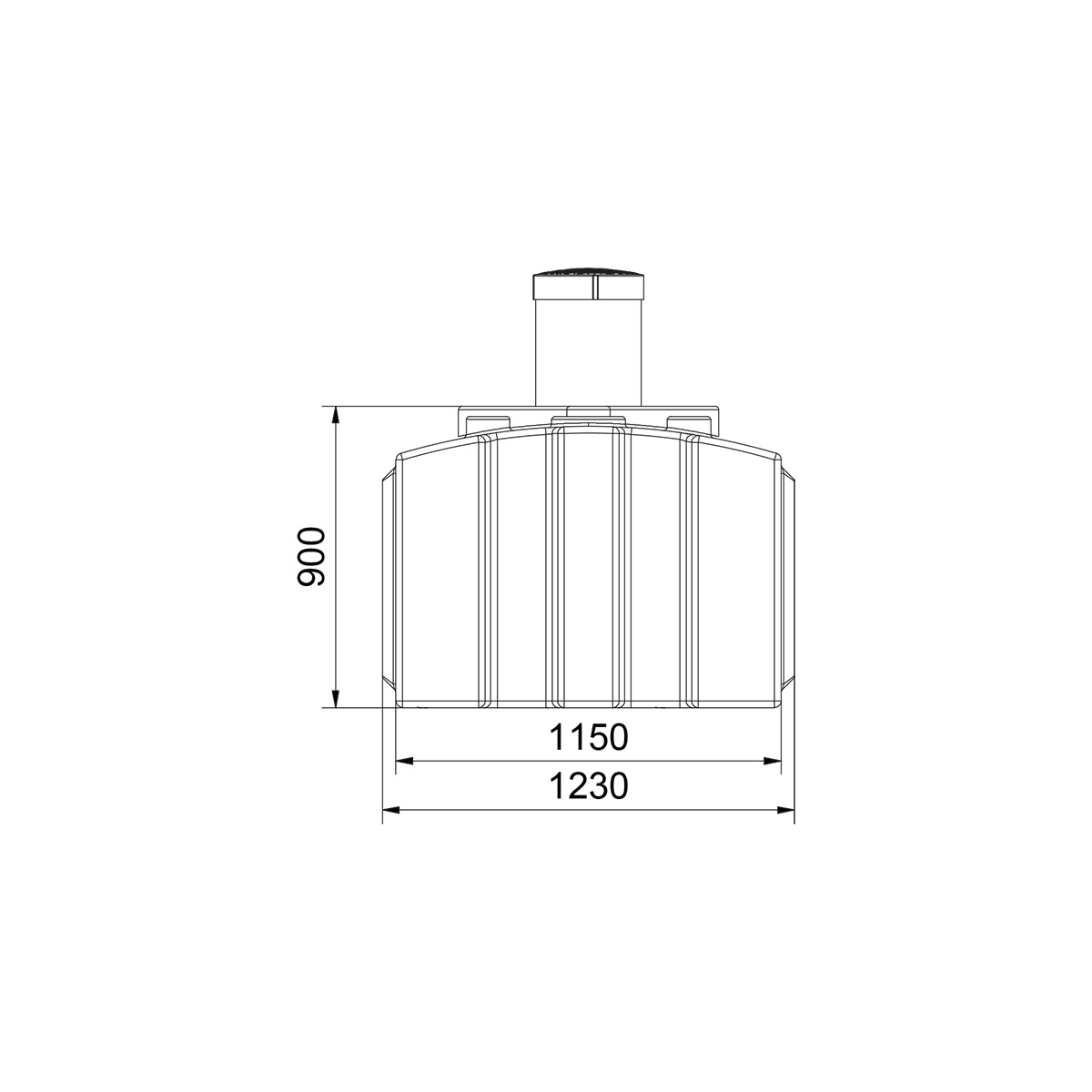 Abwasserflachtank AQa.Line 2000 Liter
