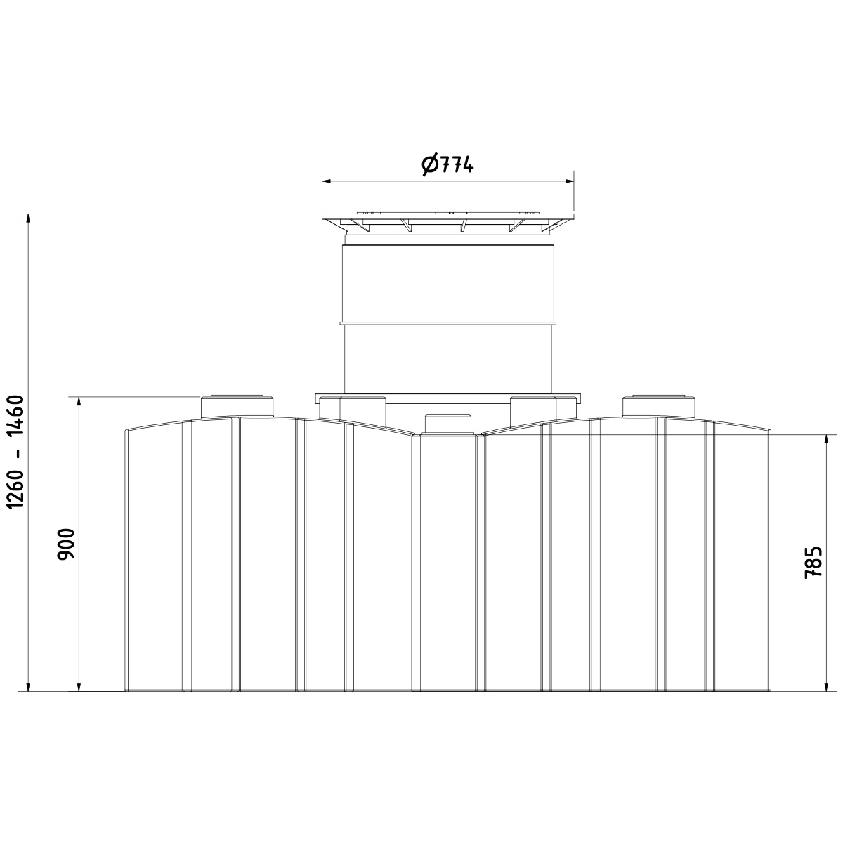 Flachtank AQa.Line 3000 Liter