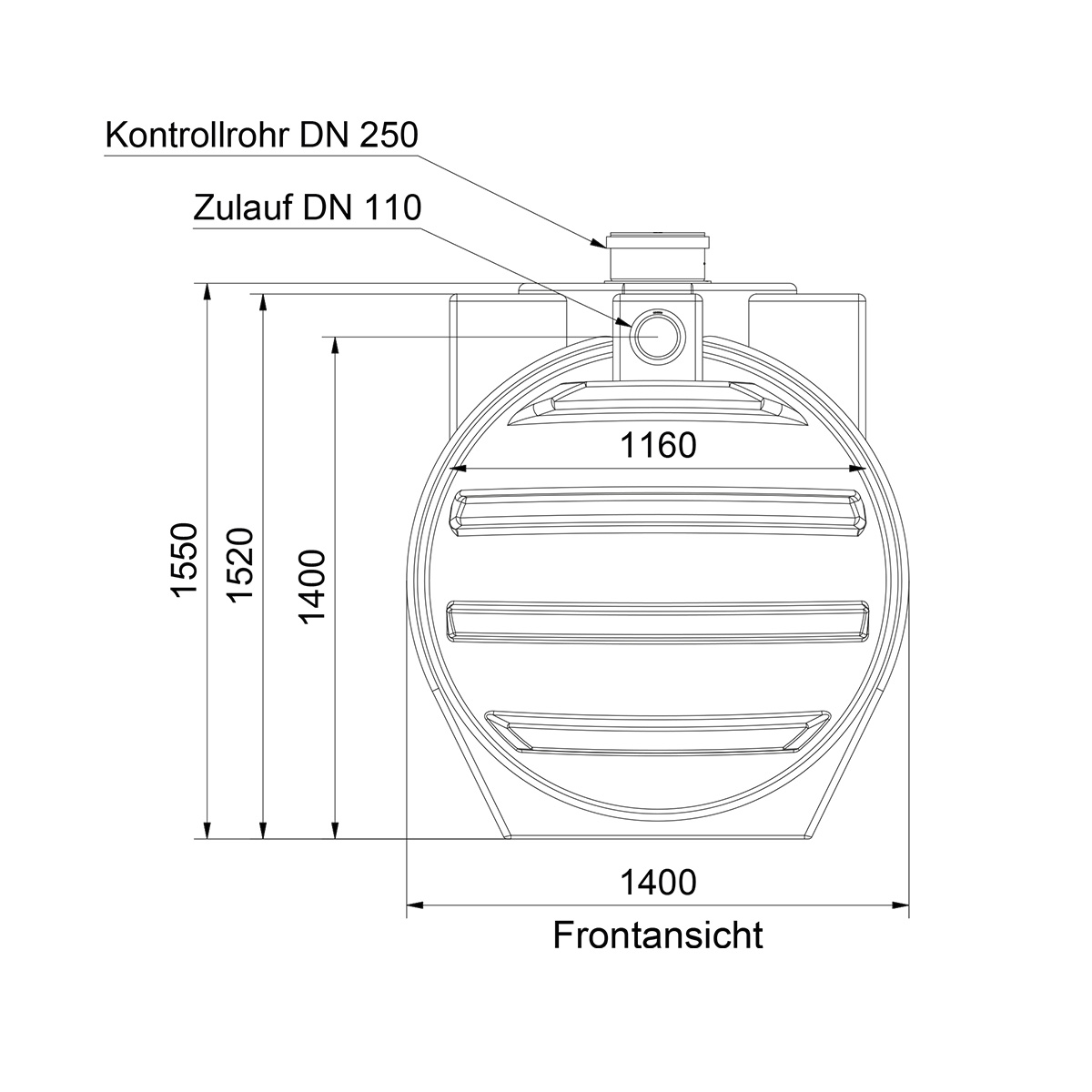 Abwassersystem AQa.Line 15000 Liter (mit DIBt-Zulassung) – grundwasserstabil