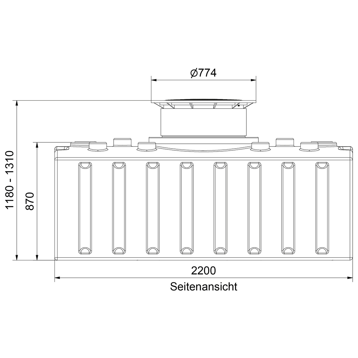 Trinkwasser-Flachank AQa.Line 2000 L